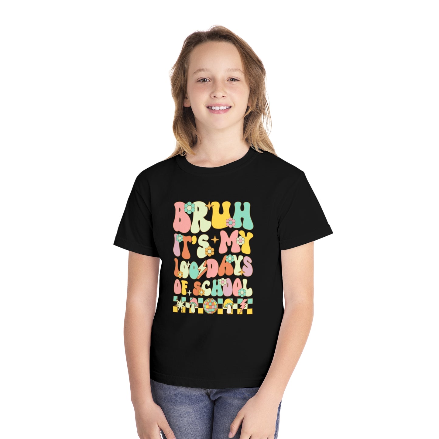 Youth BRUH 100 Days Comfort Colors Tee