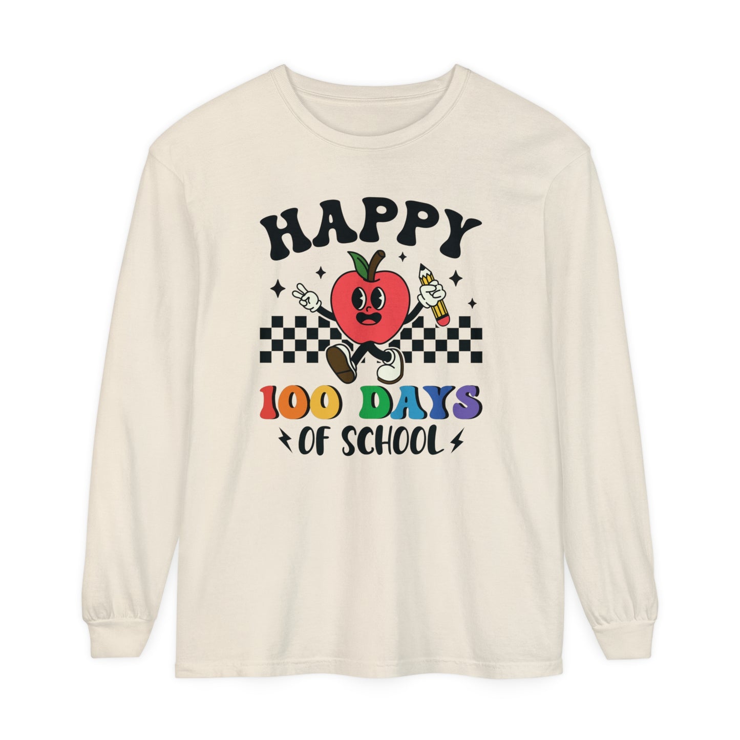 Happy 100 Days Comfort Colors Long Sleeve T-Shirt