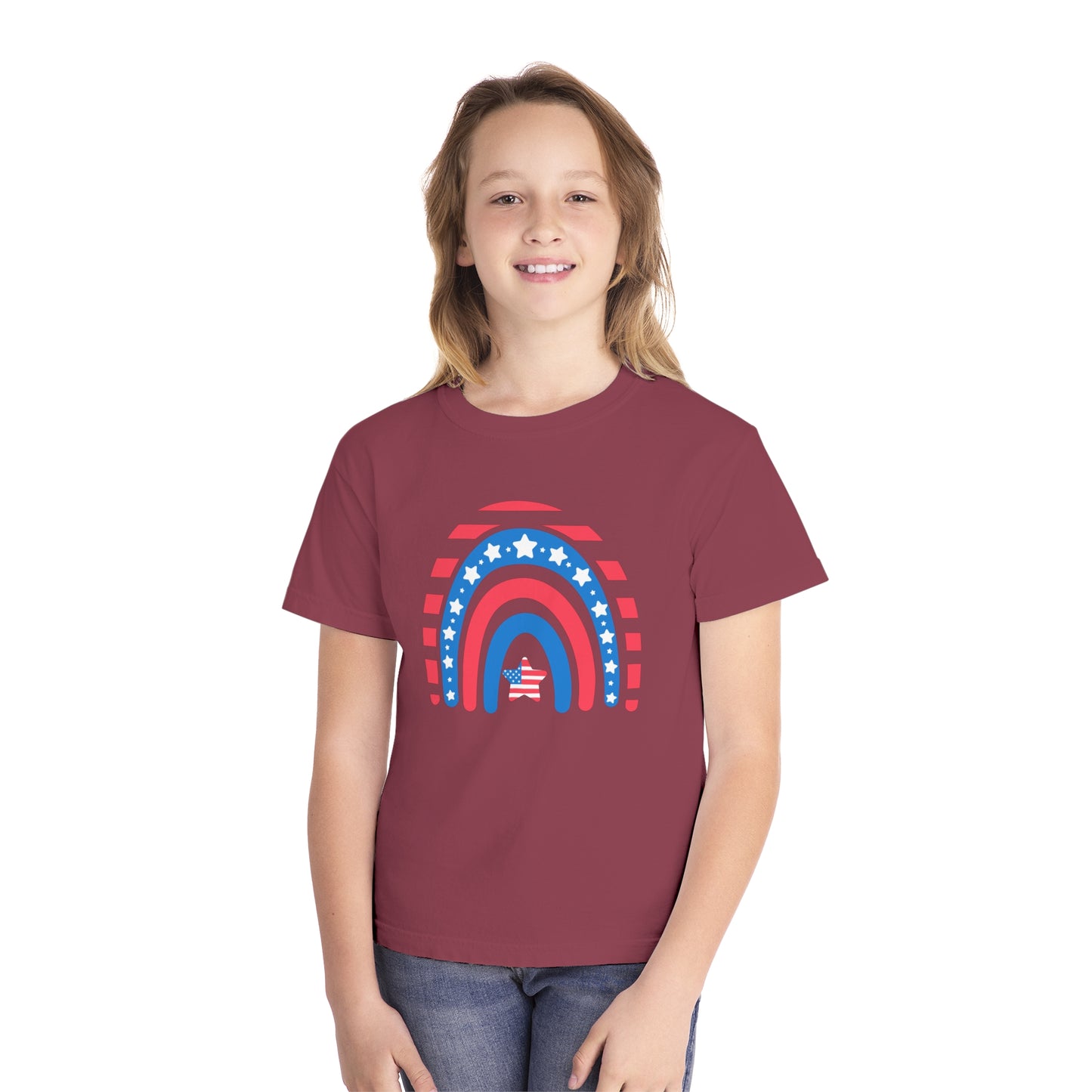 Stars & Stripes Rainbow Comfort Colors Youth Tee