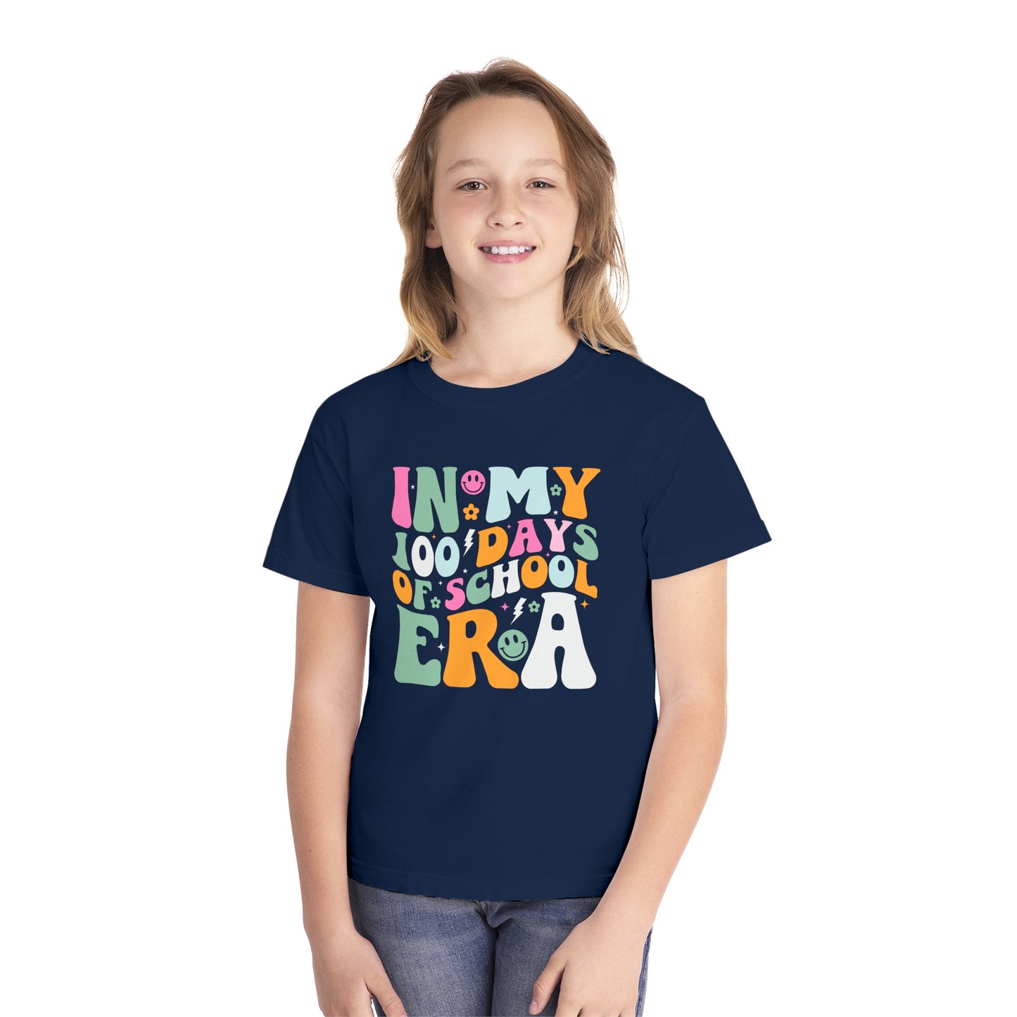 Youth 100 Groovy Days Era Comfort Colors Tee