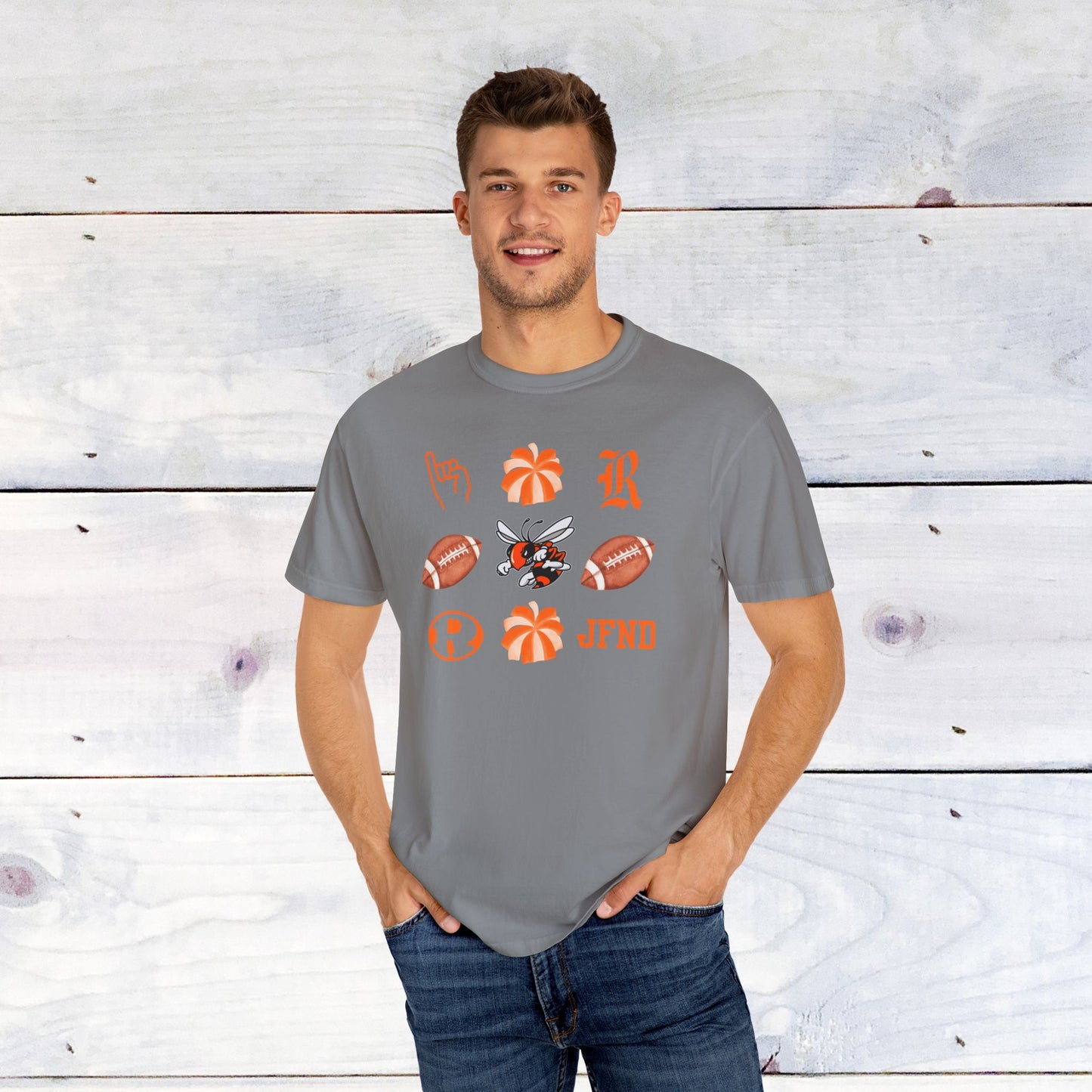 Rockwall Faves Pom & Footballs Grid Comfort Colors T