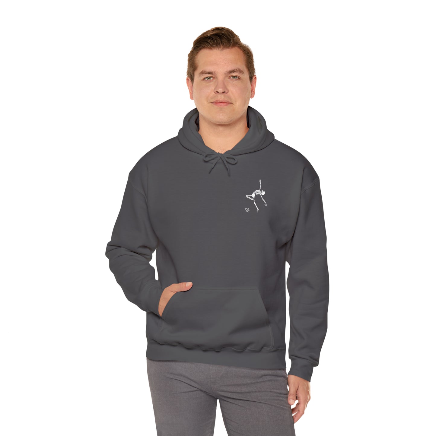 Dancing Skeleton Hoodie- Dancing Skeleton Front- Multi -Dancing Skeleton Back, Mutliple Color Options, Unisex Heavy Blend™ Hooded Sweatshirt
