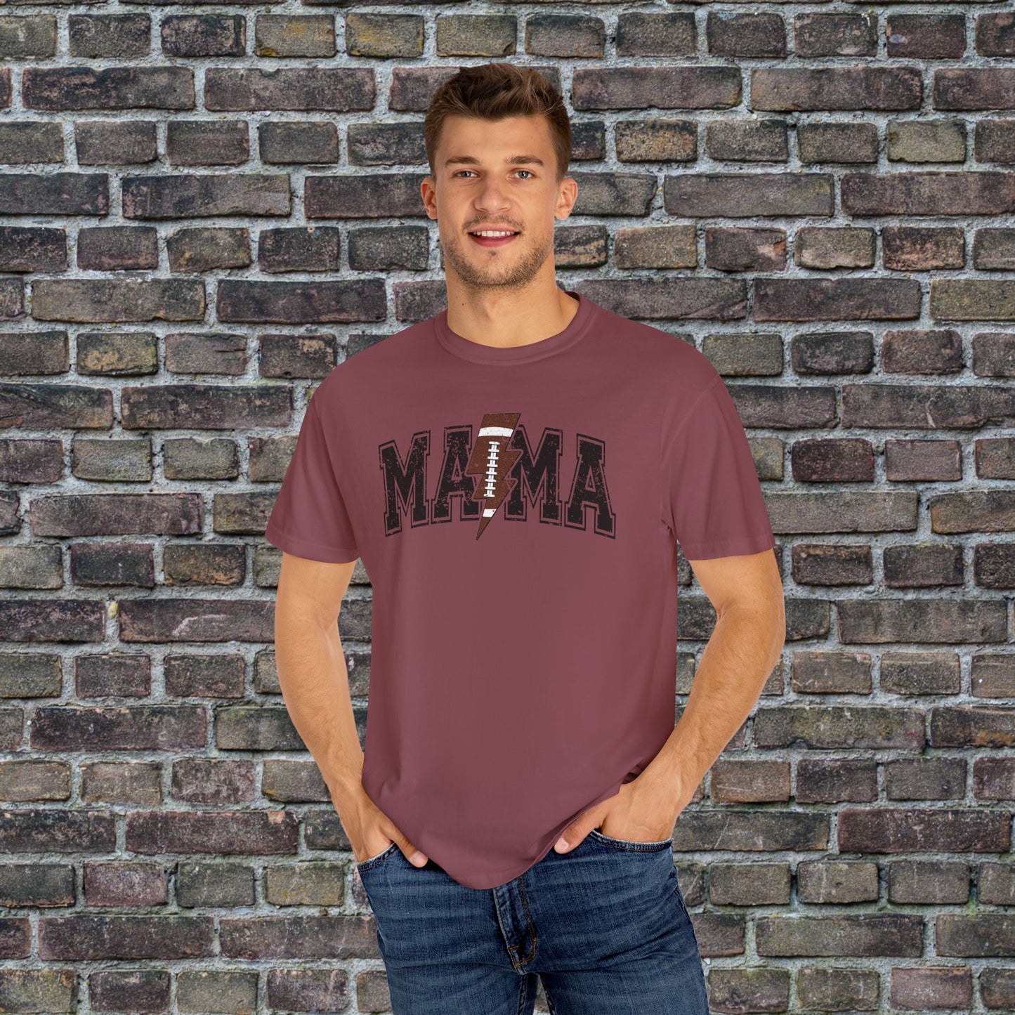 Football Mama Bolt Comfort Colors T