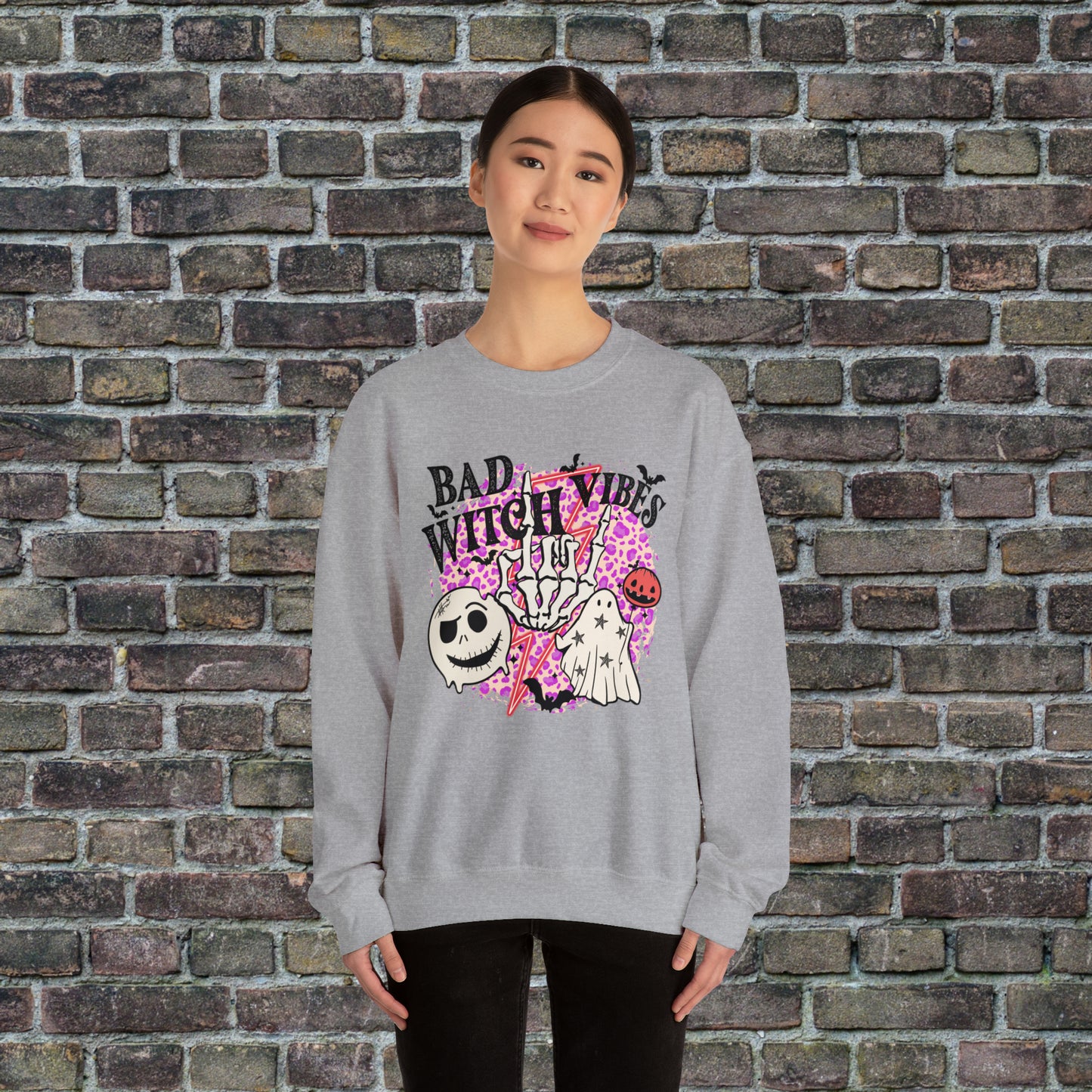 Bad Witch Vibes Front - Unisex Crewneck Sweatshirt
