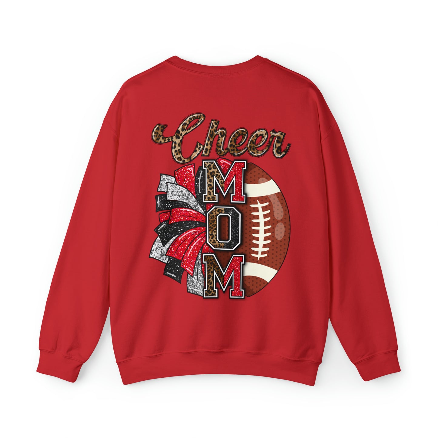 Hawks Heart Front, Glitz Cheer Mom back - Sweater