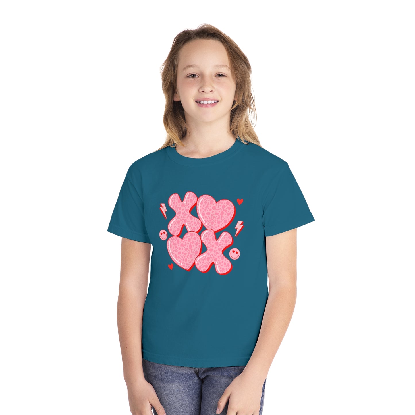 XOXO Cheetah Youth Comfort Colors Tee