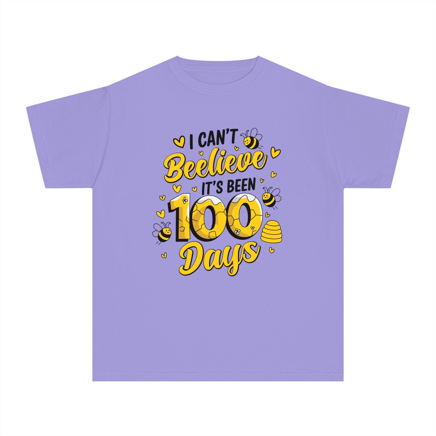Youth I Can't Beelieve 100 Days Comfort Colors Tee