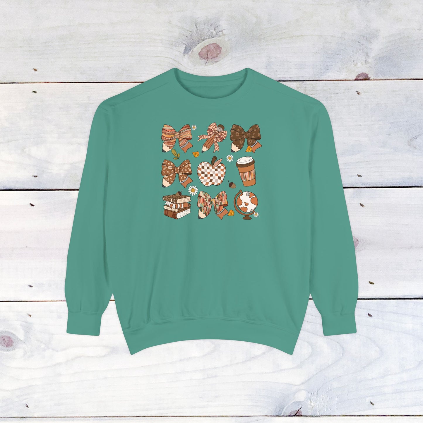 Teacher Fall Grid Comfort Colors Sweater