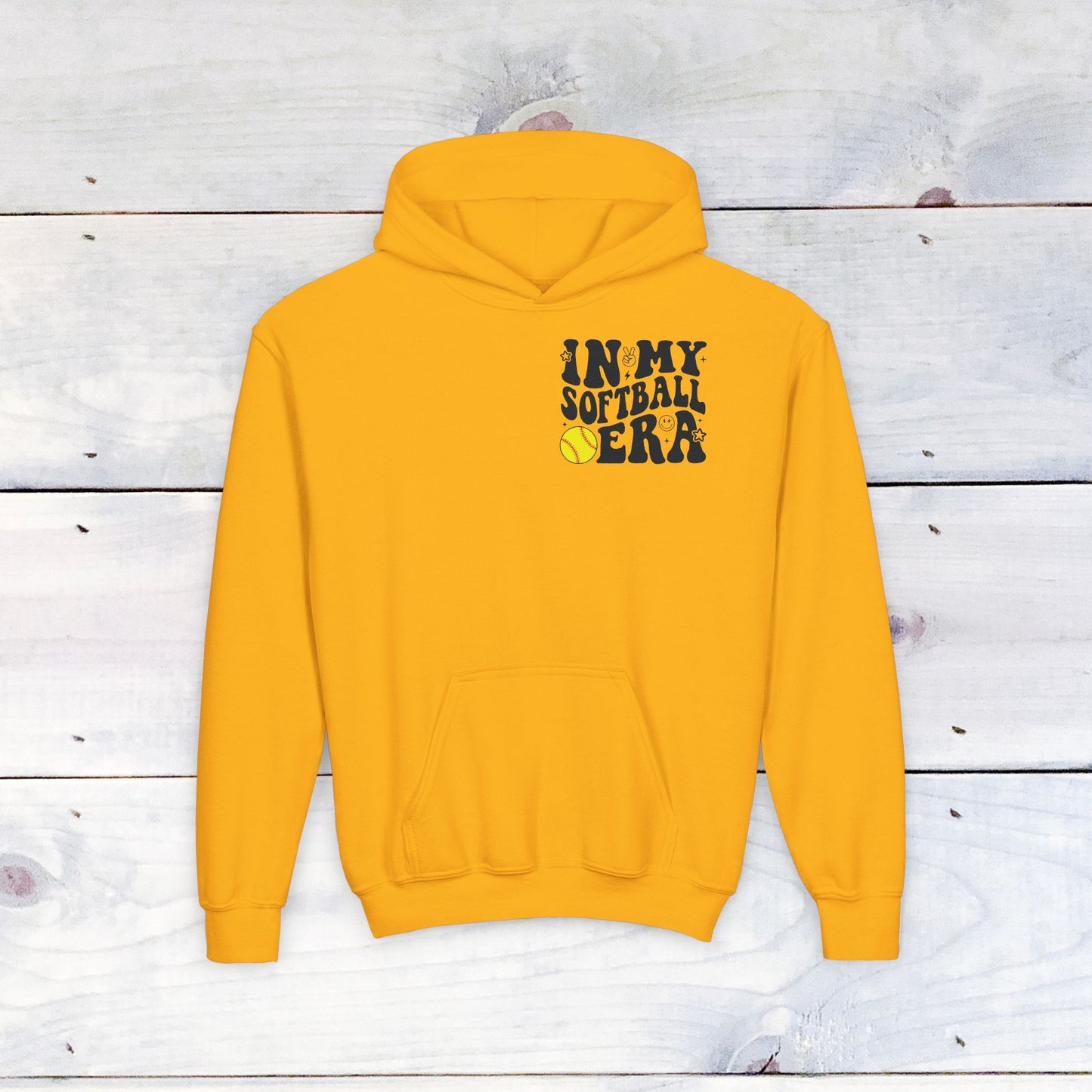 Softball Era Funk Youth Heavy Blend Hooded Sweatshirt