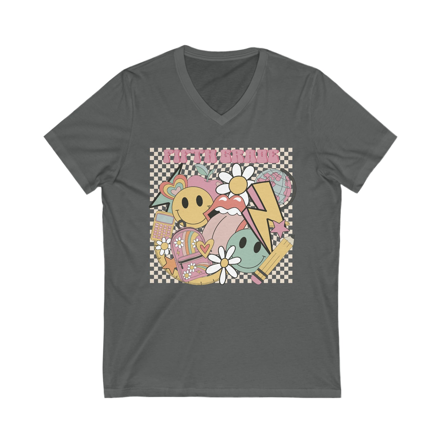 Fifth Grade Fun Teacher Unisex V-Neck Tee