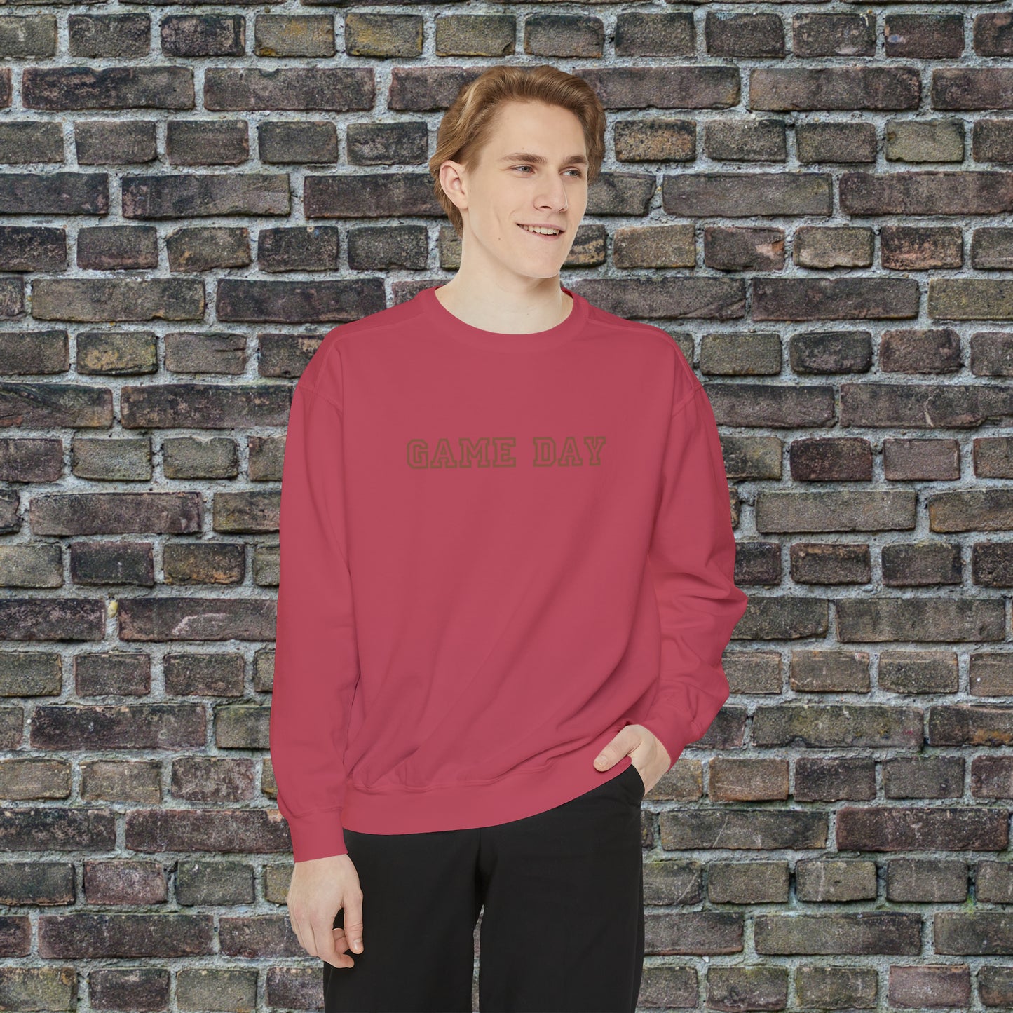 Game Day Comfort Colors Sweater - Brown Text