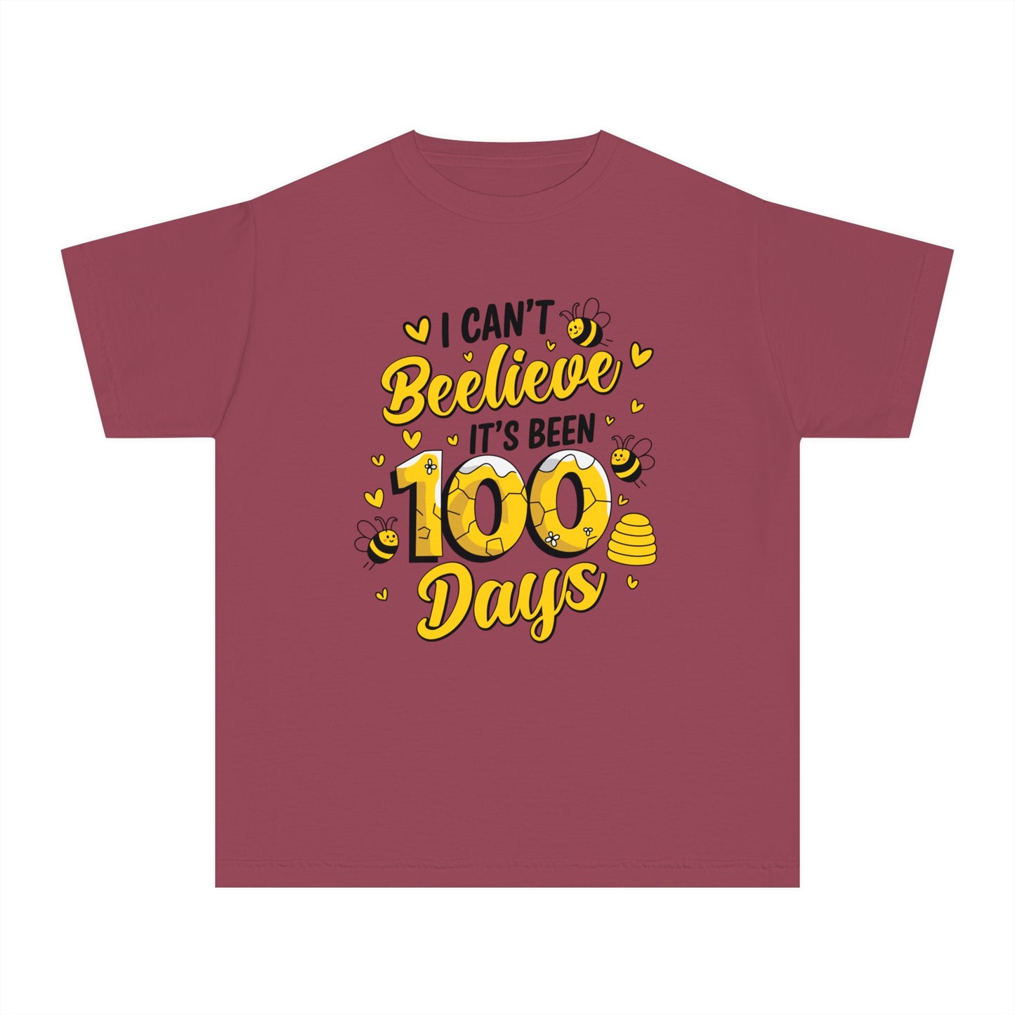 Youth I Can't Beelieve 100 Days Comfort Colors Tee
