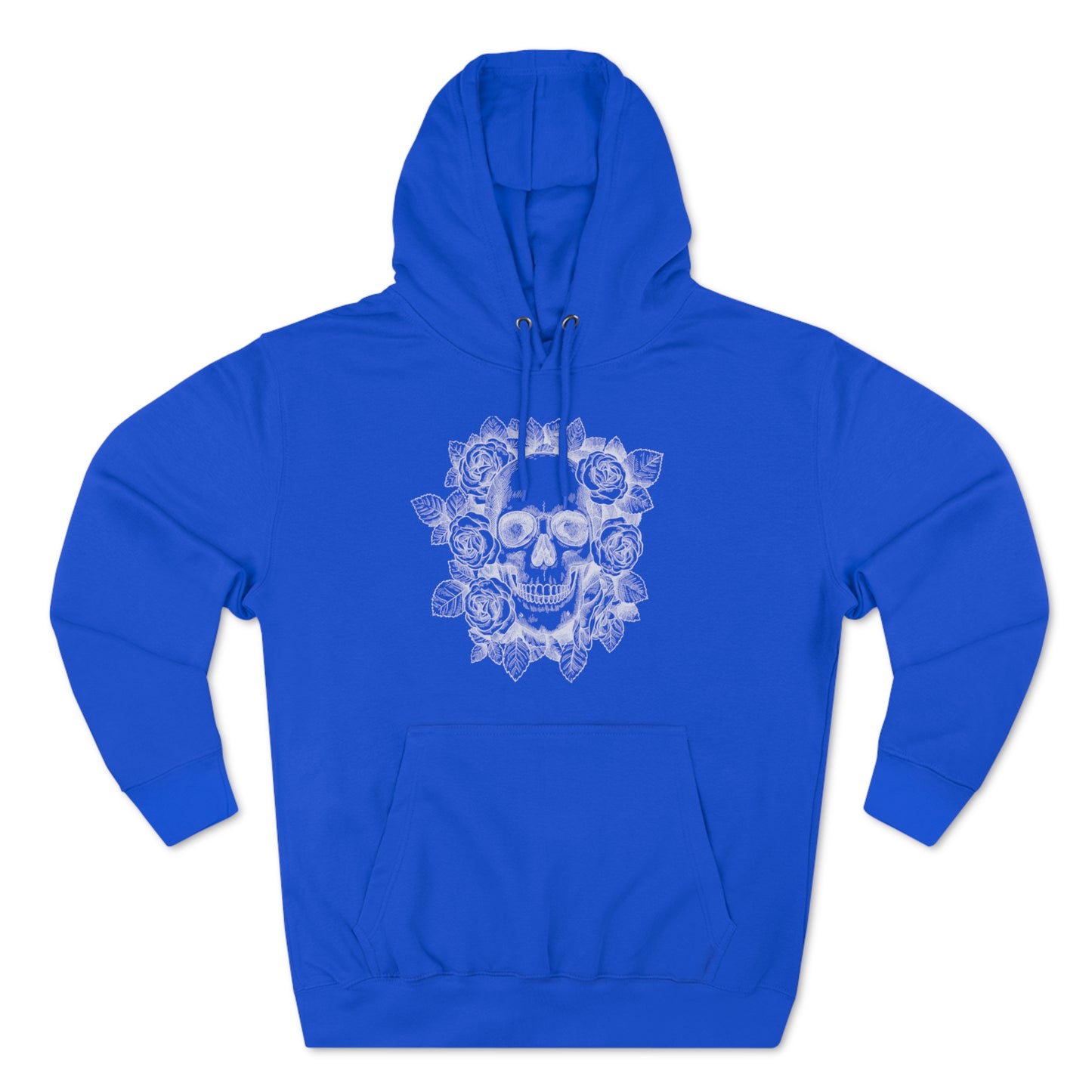 Skull with Rose Background - Unisex Premium Pullover Hoodie