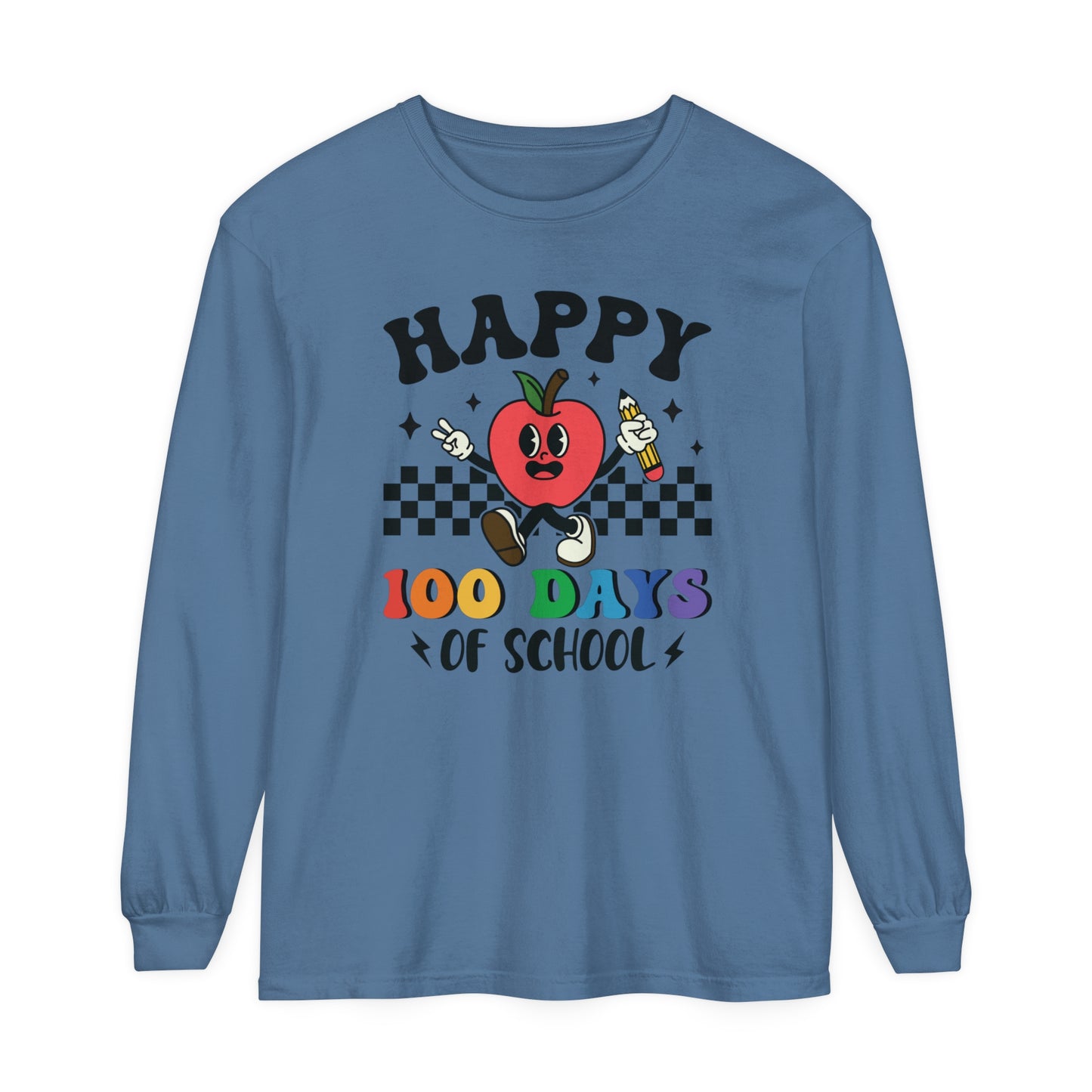 Happy 100 Days Comfort Colors Long Sleeve T-Shirt