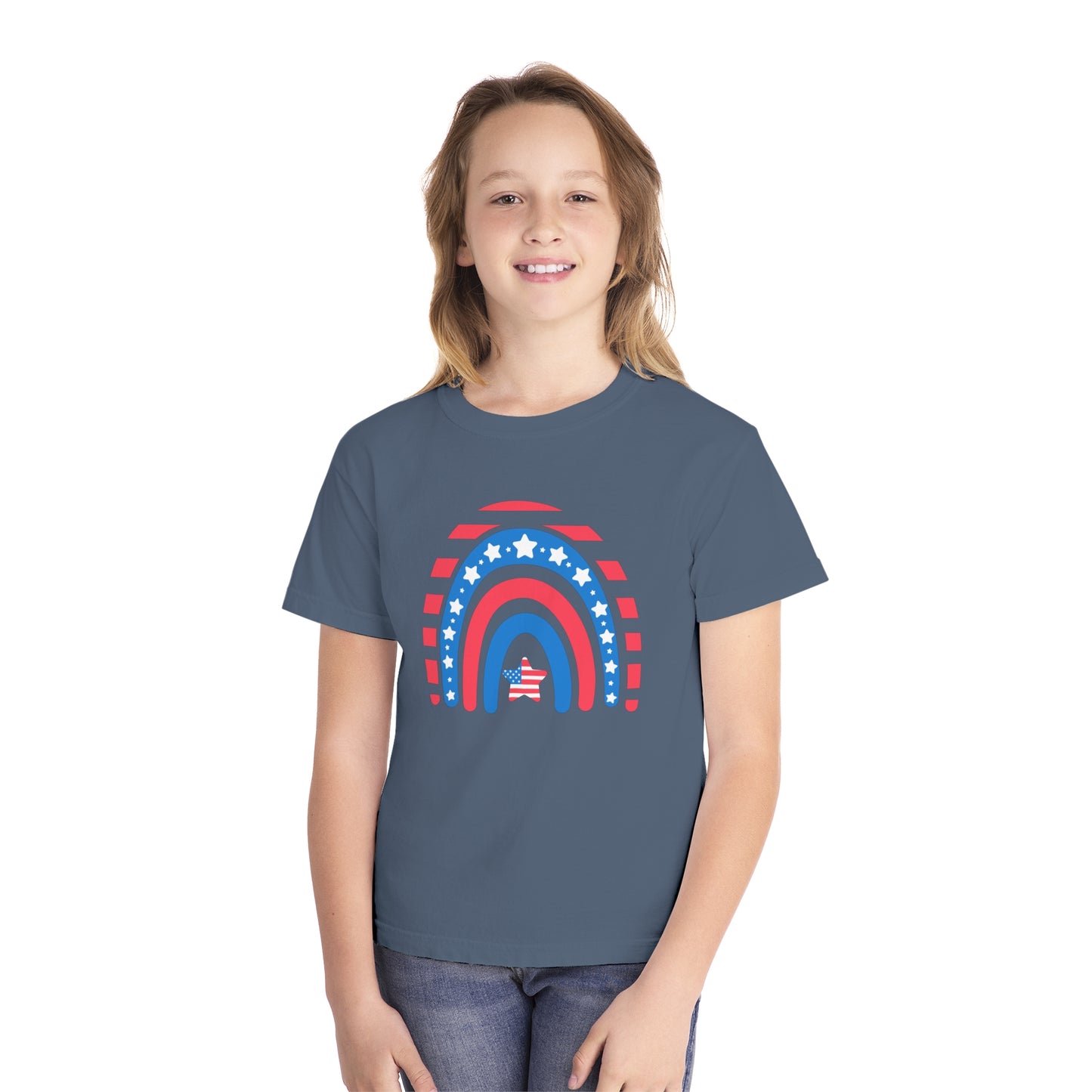 Stars & Stripes Rainbow Comfort Colors Youth Tee