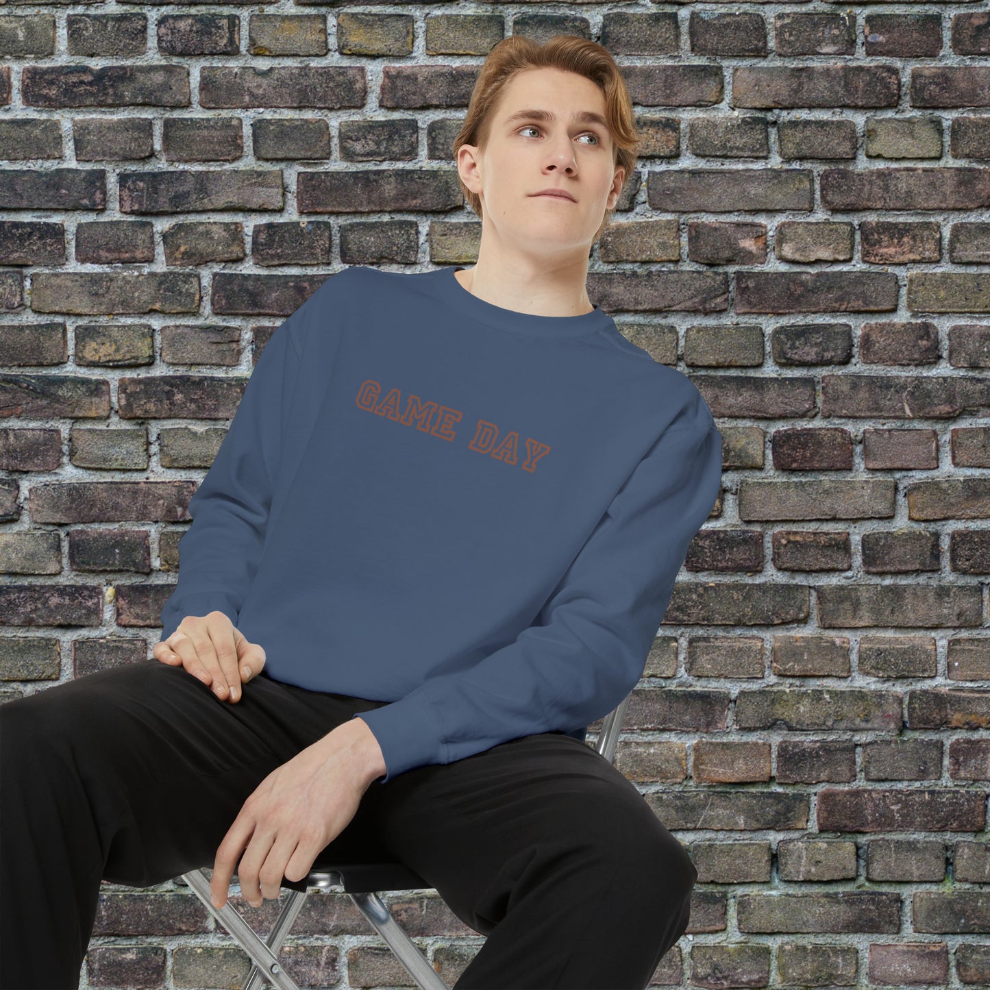 Game Day Comfort Colors Sweater - Brown Text