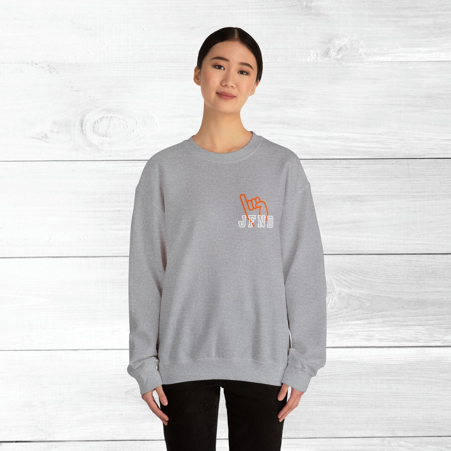 JFND front and Yellowjacket back Sweater