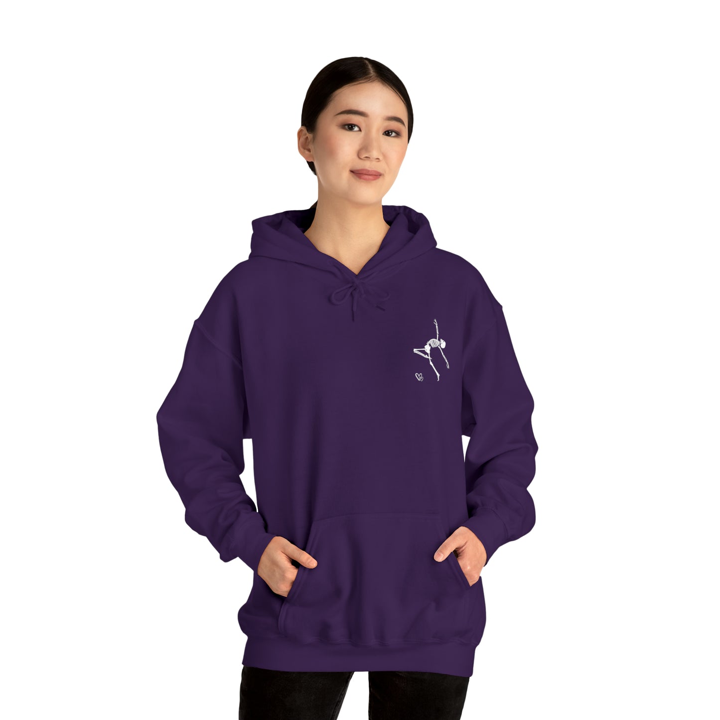 Dancing Skeleton Hoodie- Dancing Skeleton Front- Multi -Dancing Skeleton Back, Mutliple Color Options, Unisex Heavy Blend™ Hooded Sweatshirt