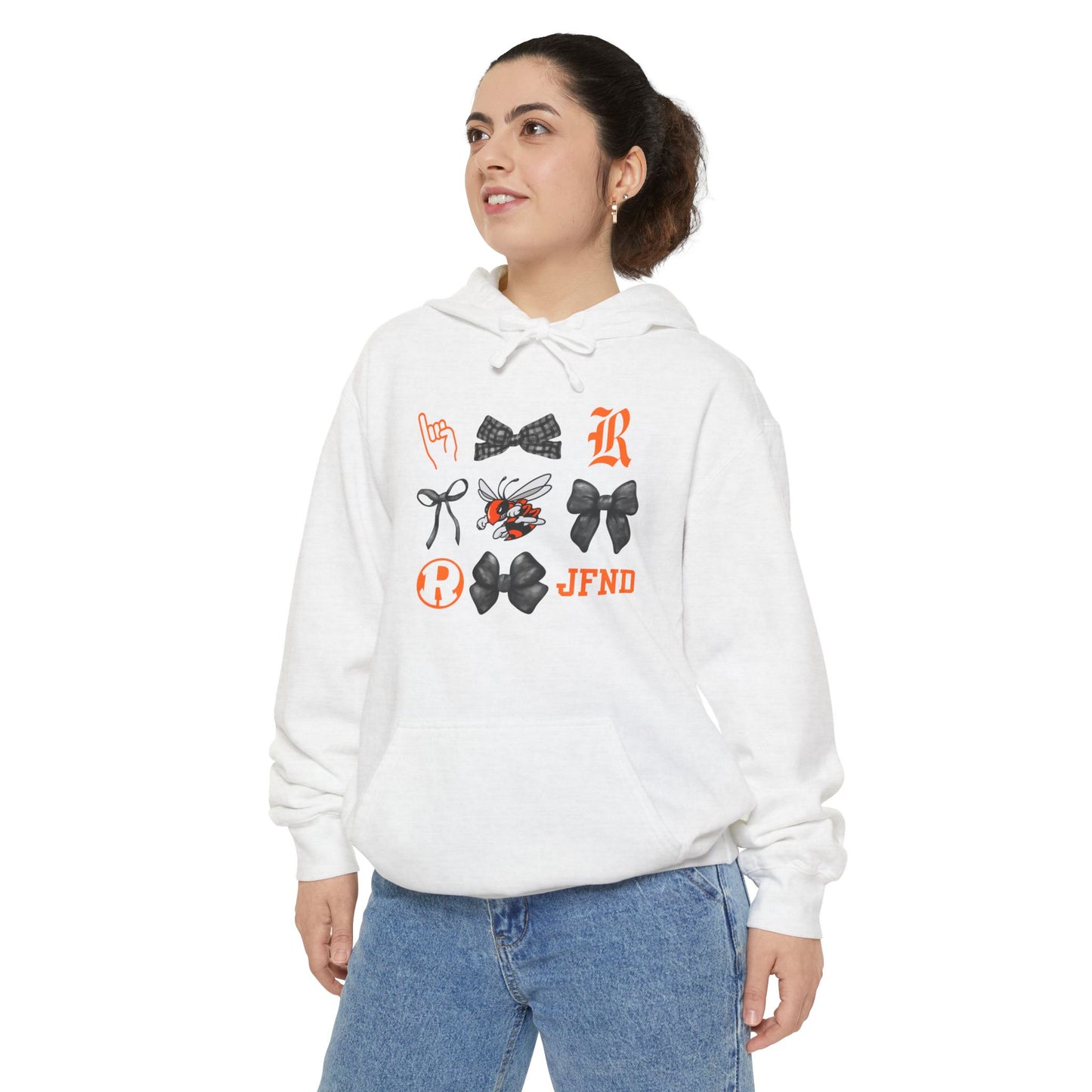 Jackets Faves & Bow Comfort Color Bow Hoodie