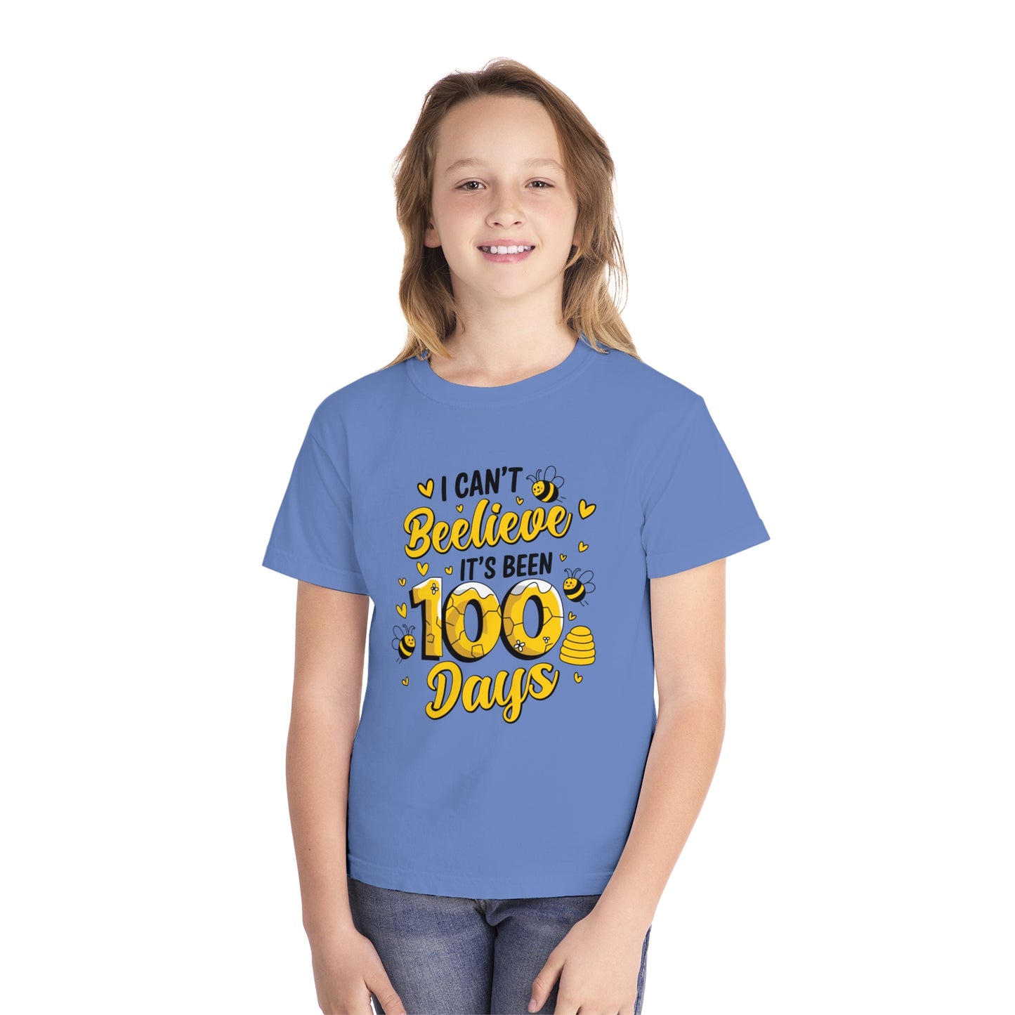 Youth I Can't Beelieve 100 Days Comfort Colors Tee