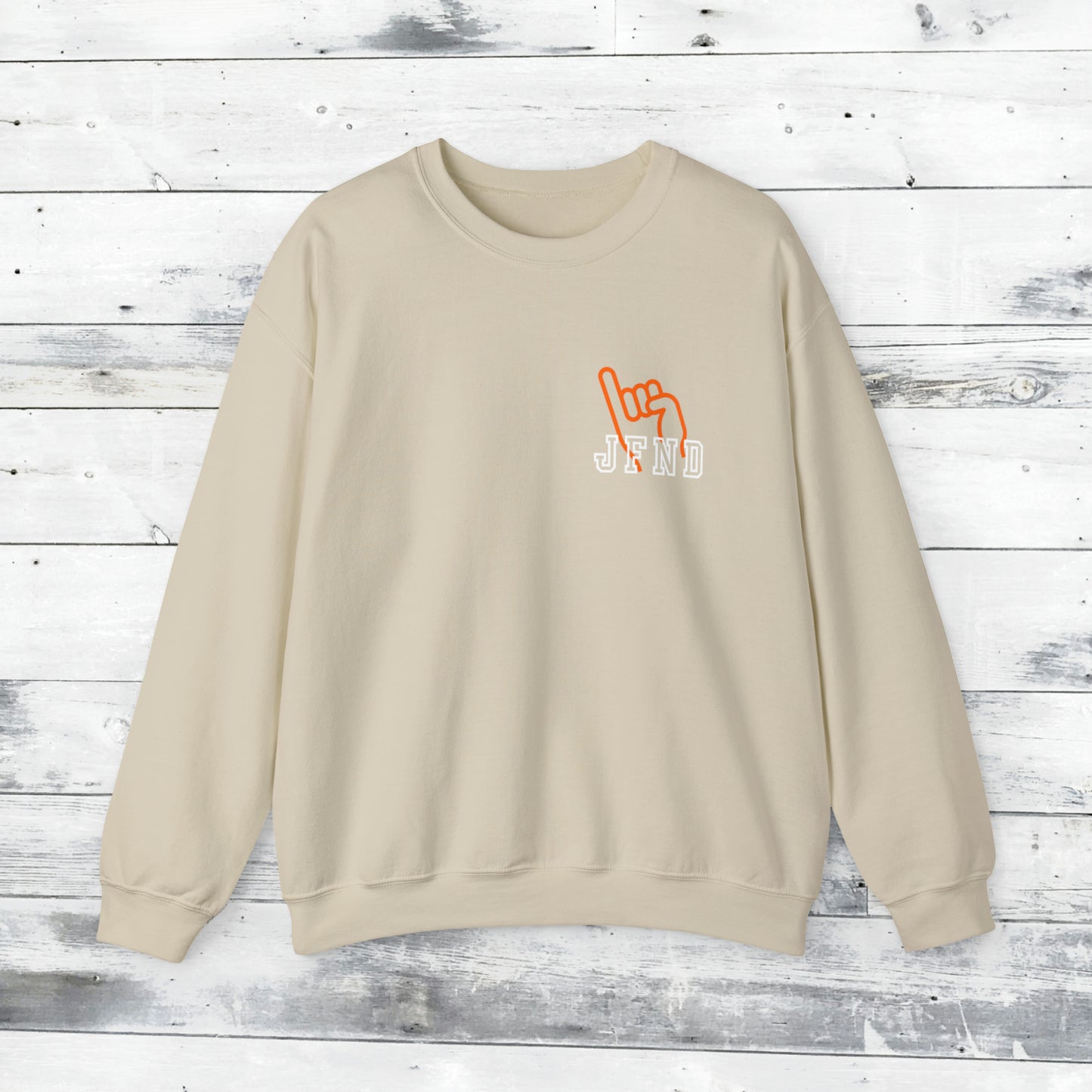 JFND front and Yellowjacket back Sweater