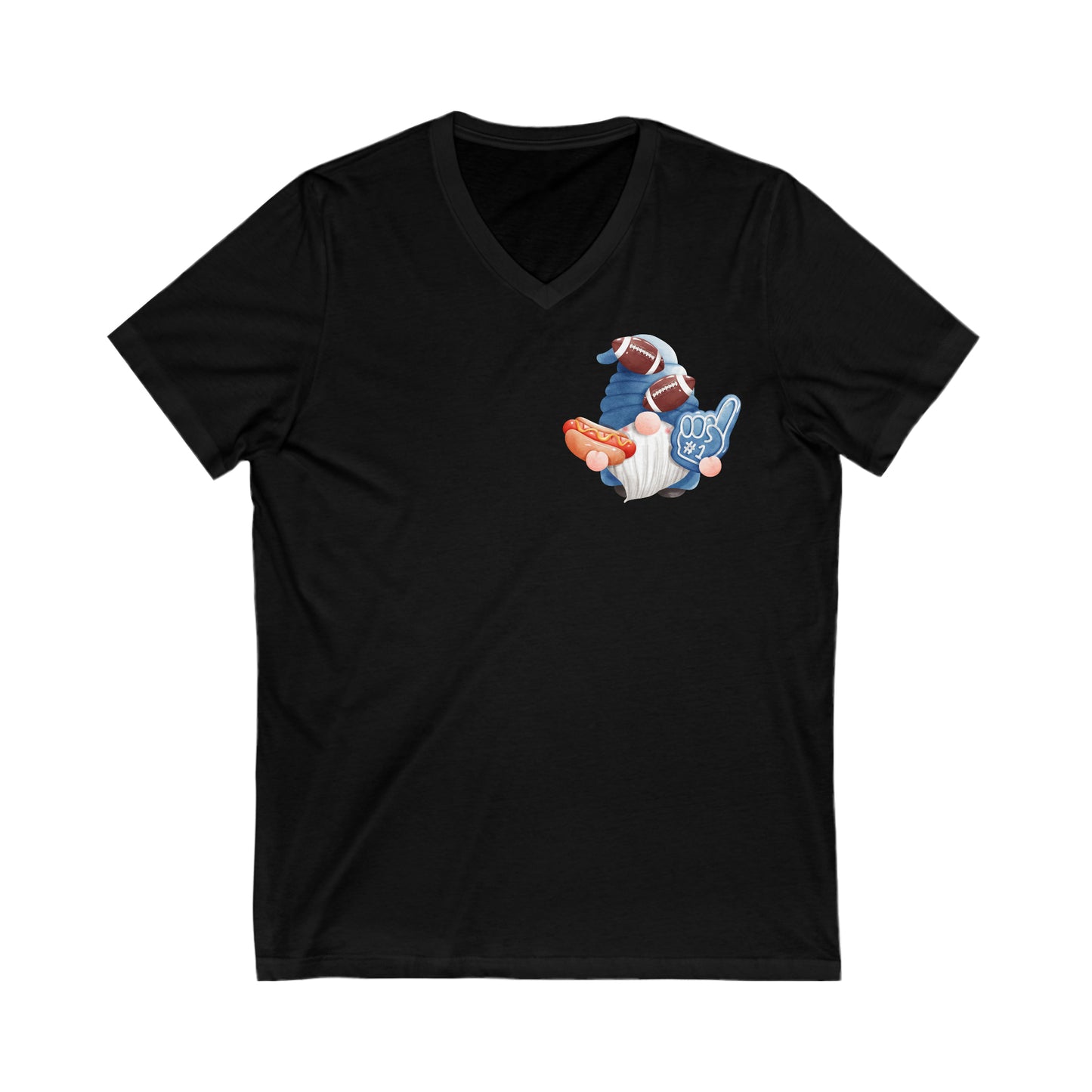 Gnome Blue Football V-Neck Unisex T-Shirt
