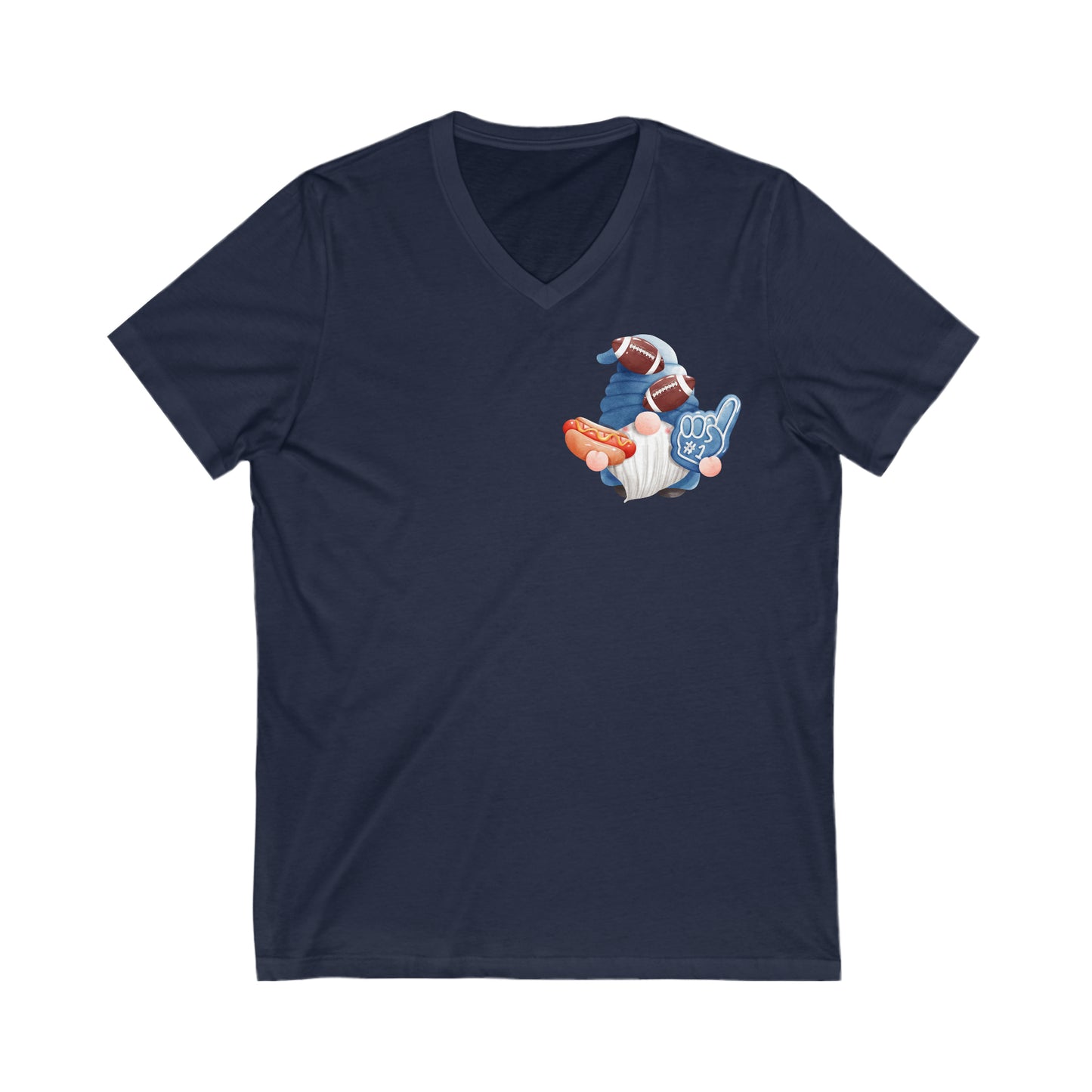 Gnome Blue Football V-Neck Unisex T-Shirt