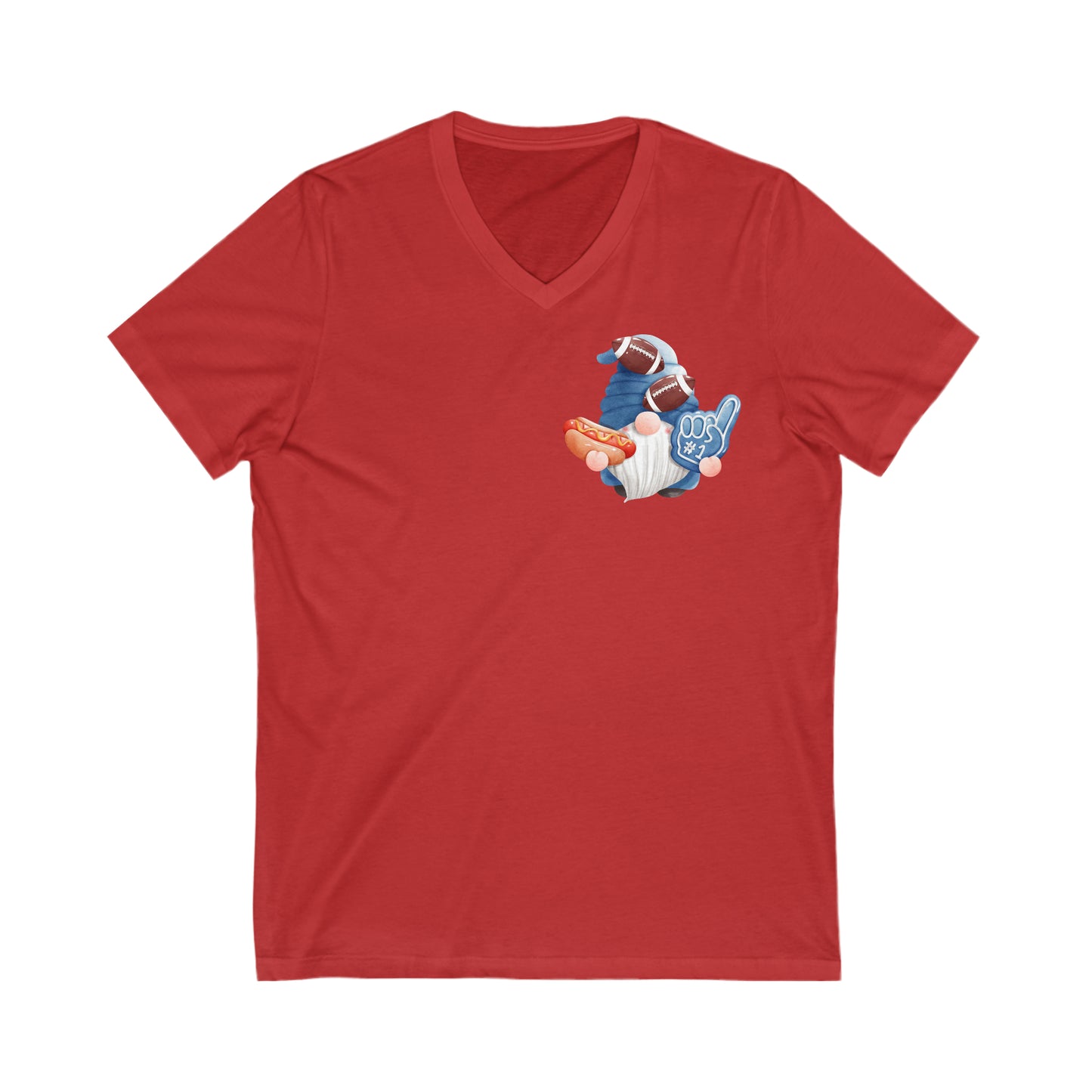 Gnome Blue Football V-Neck Unisex T-Shirt