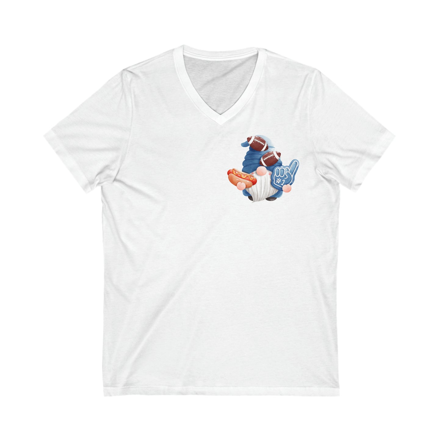 Gnome Blue Football V-Neck Unisex T-Shirt