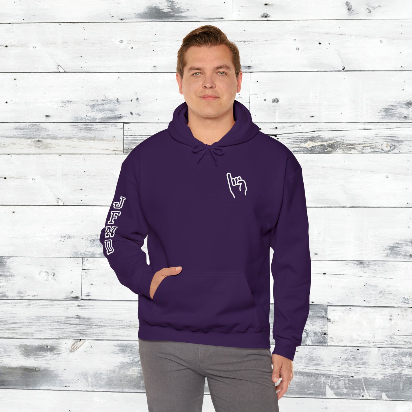 Jackets Stinger Hoodie Front - JFND Sleeve - Old School R back