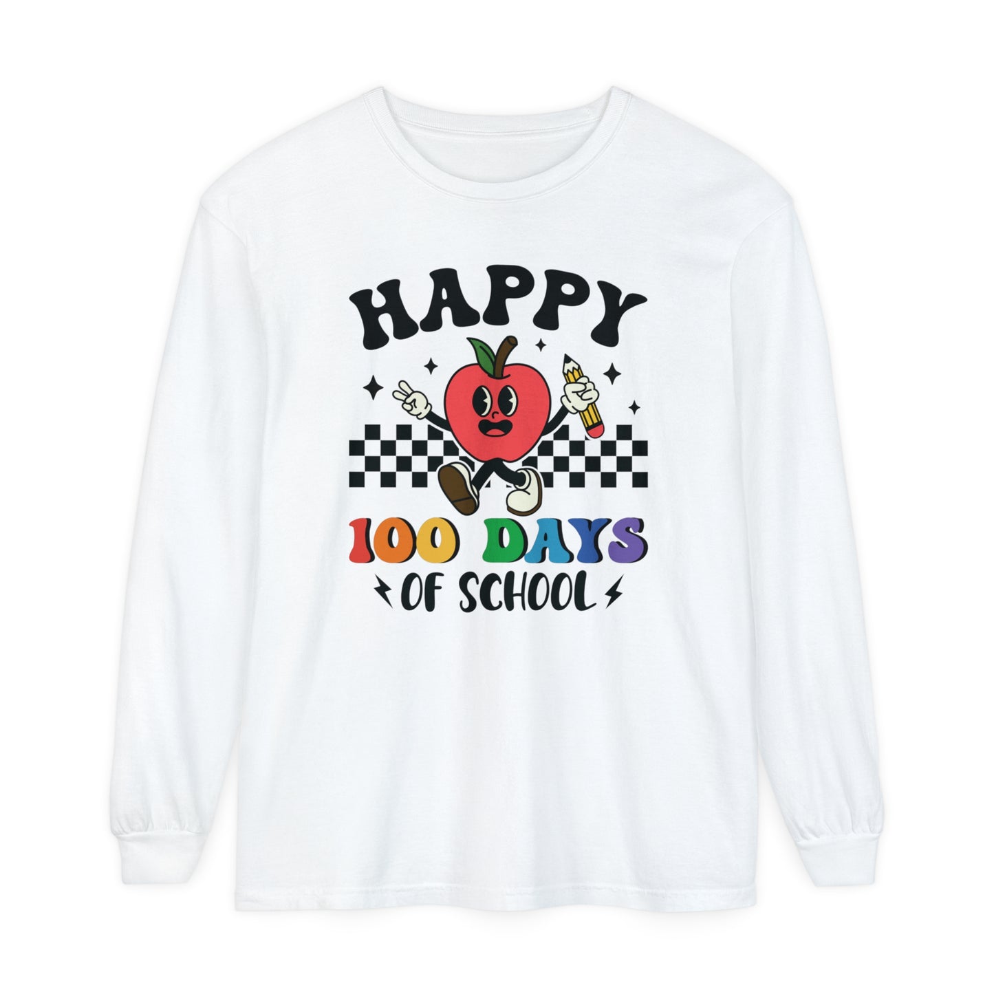 Happy 100 Days Comfort Colors Long Sleeve T-Shirt