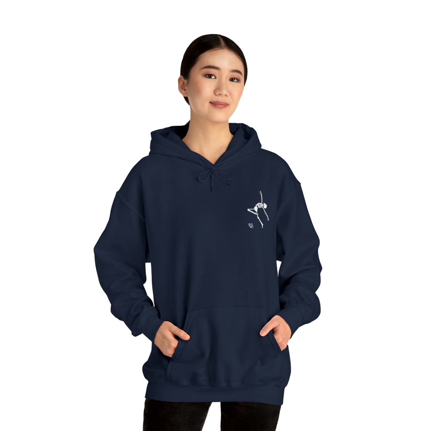 Dancing Skeleton Hoodie- Dancing Skeleton Front- Multi -Dancing Skeleton Back, Mutliple Color Options, Unisex Heavy Blend™ Hooded Sweatshirt