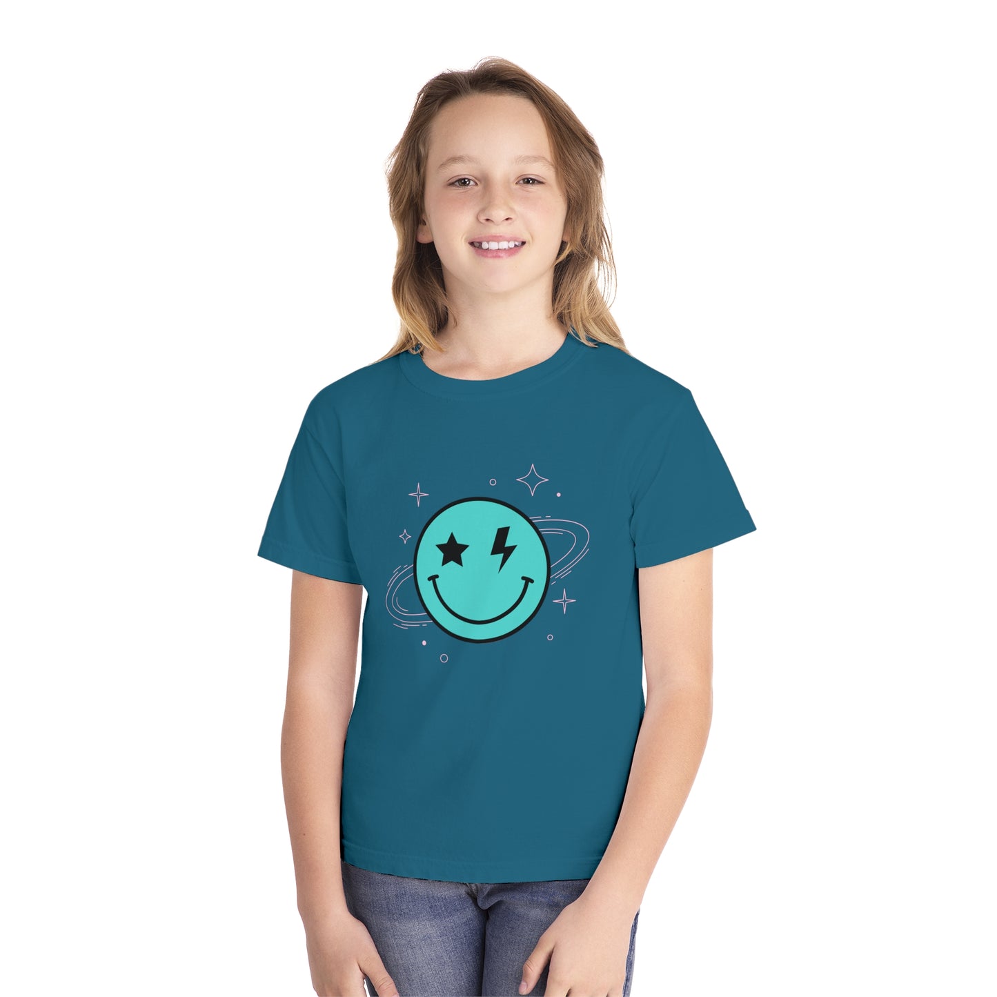 Youth Space Smiley Comfort Colors T-Shirt