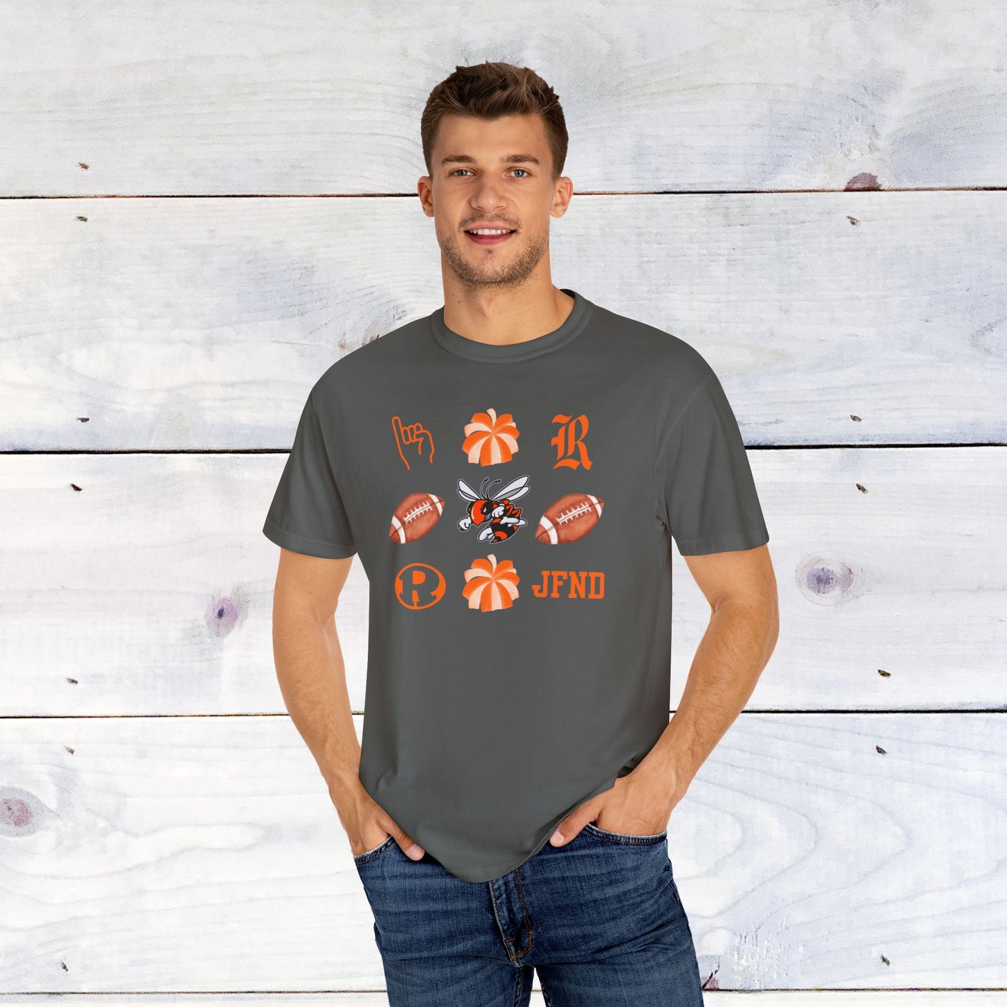 Rockwall Faves Pom & Footballs Grid Comfort Colors T