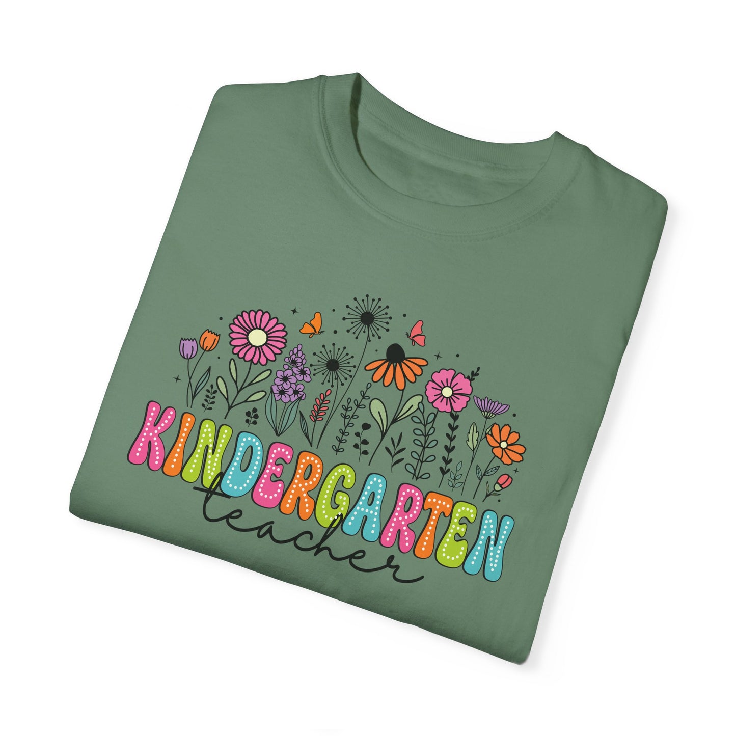 Kinder Flower Teacher Shirt - Comfort Colors