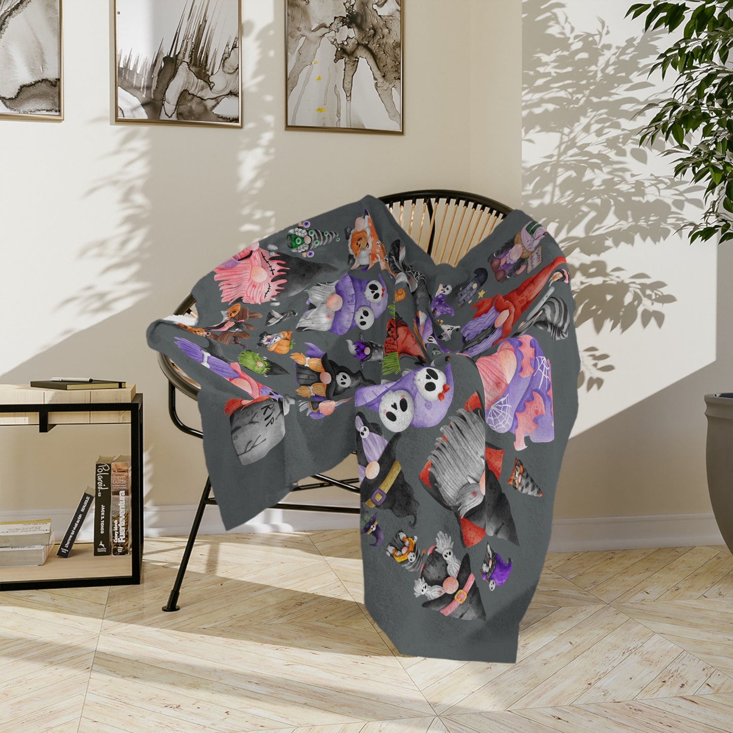 The Gnome Halloween Blanket - Dark Gray