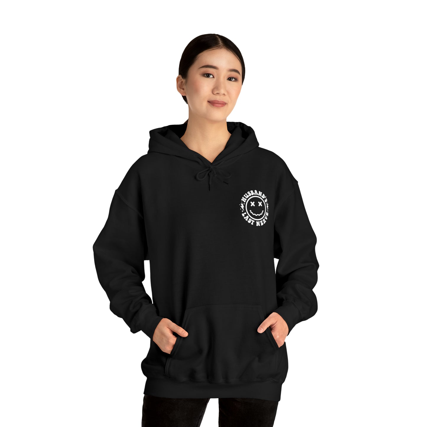 Husband's Last Nerve Hoodie - White Text