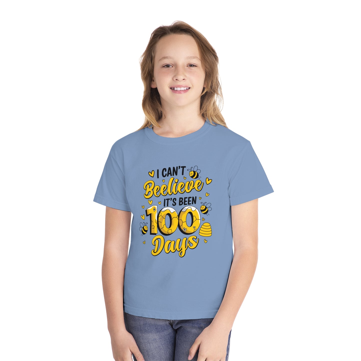Youth I Can't Beelieve 100 Days Comfort Colors Tee