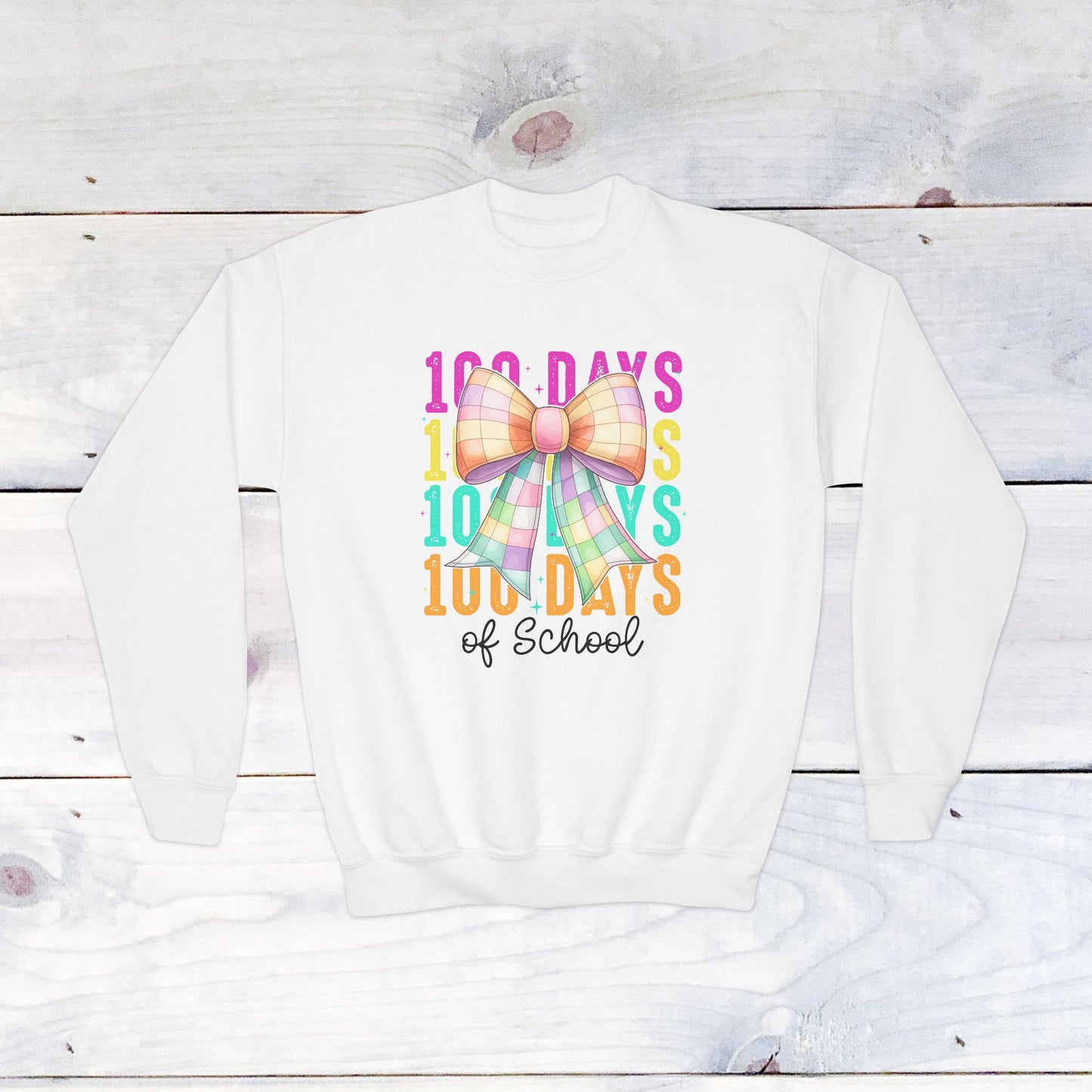 Youth 100 Days Disco Bow Crewneck Sweatshirt