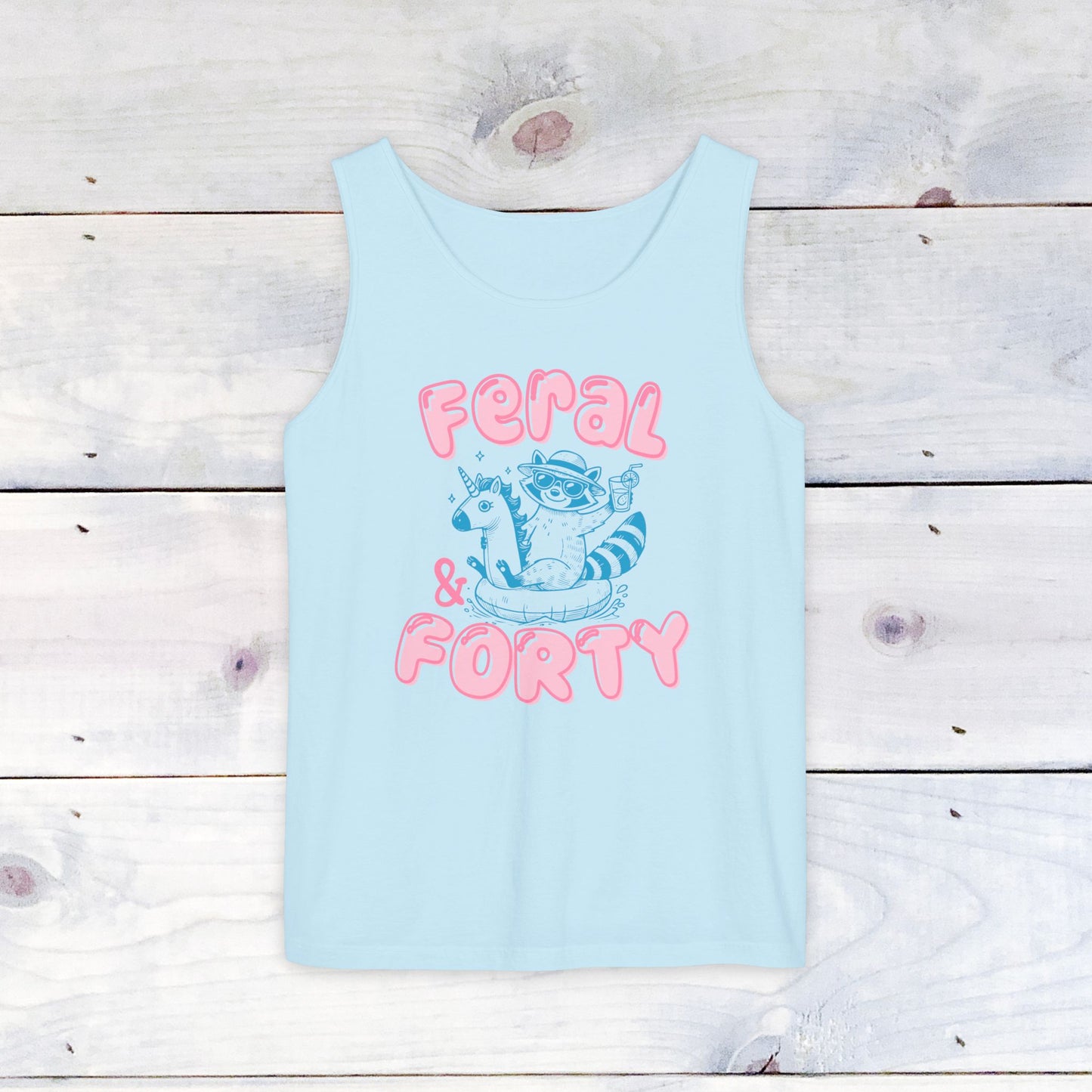 Feral and Forty Floatie Comfort Colors Tank Top