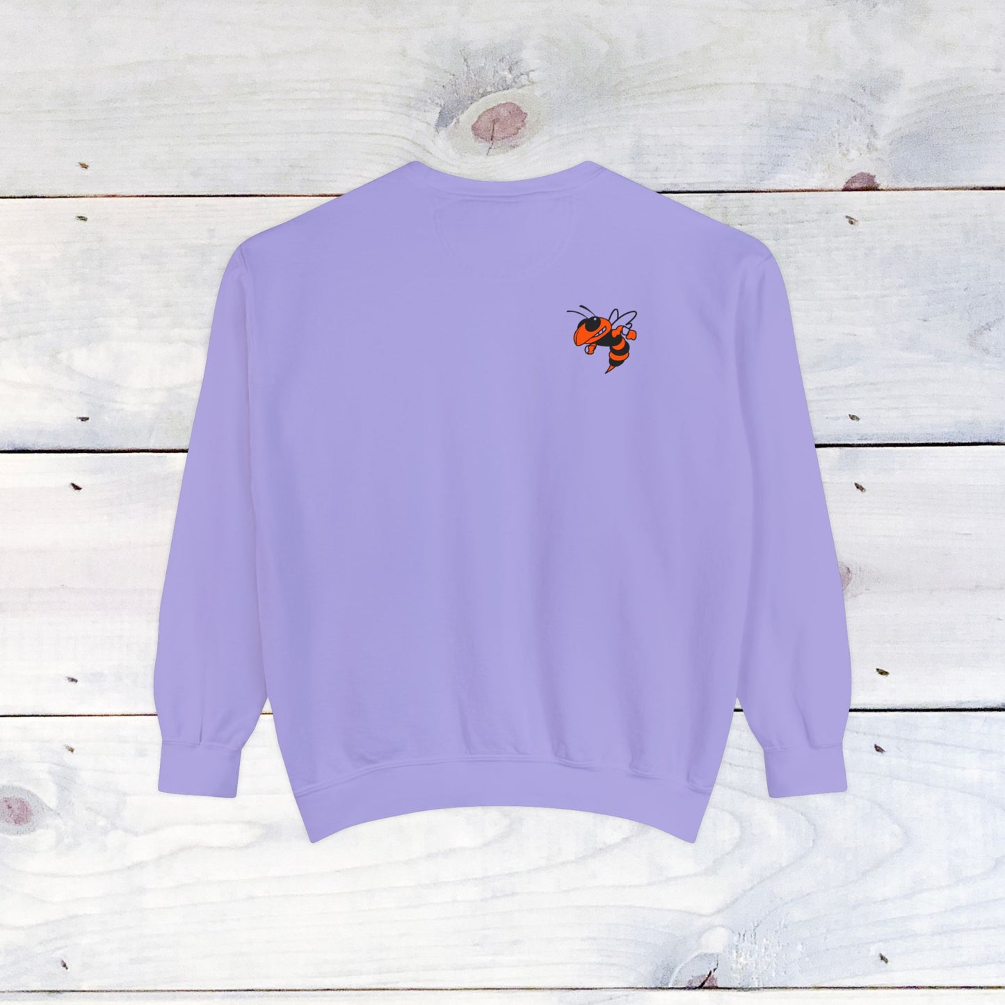 Old School R front, Small Fighting Stinger on back Comfort Colors Sweater