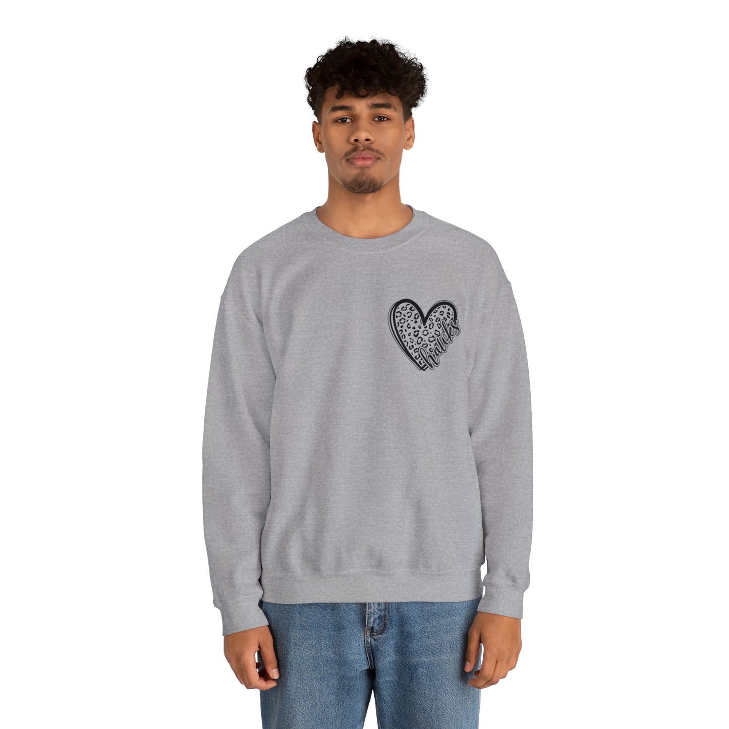 Hawks Heart Front, Glitz Cheer Mom back - Sweater