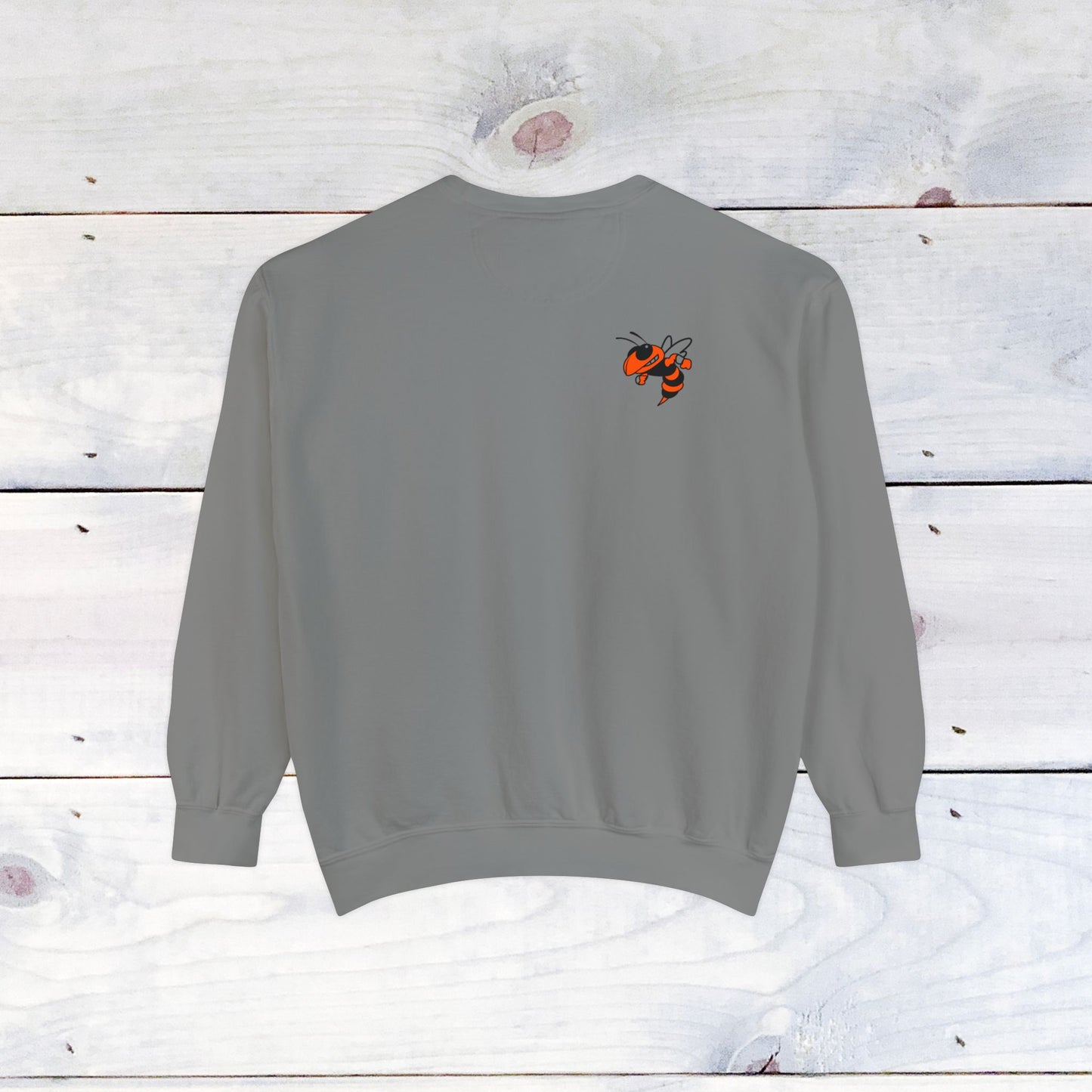Old School R front, Small Fighting Stinger on back Comfort Colors Sweater