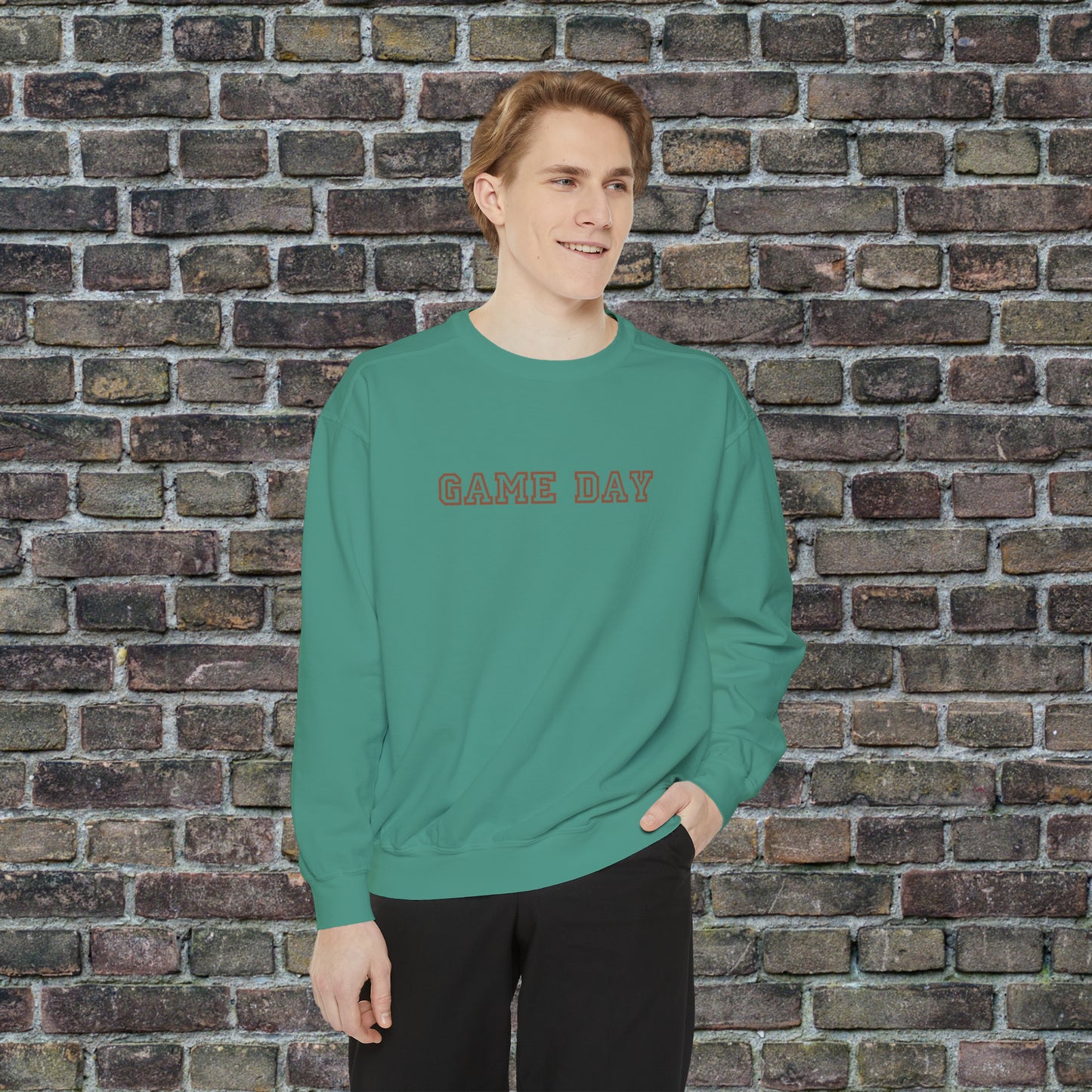 Game Day Comfort Colors Sweater - Brown Text