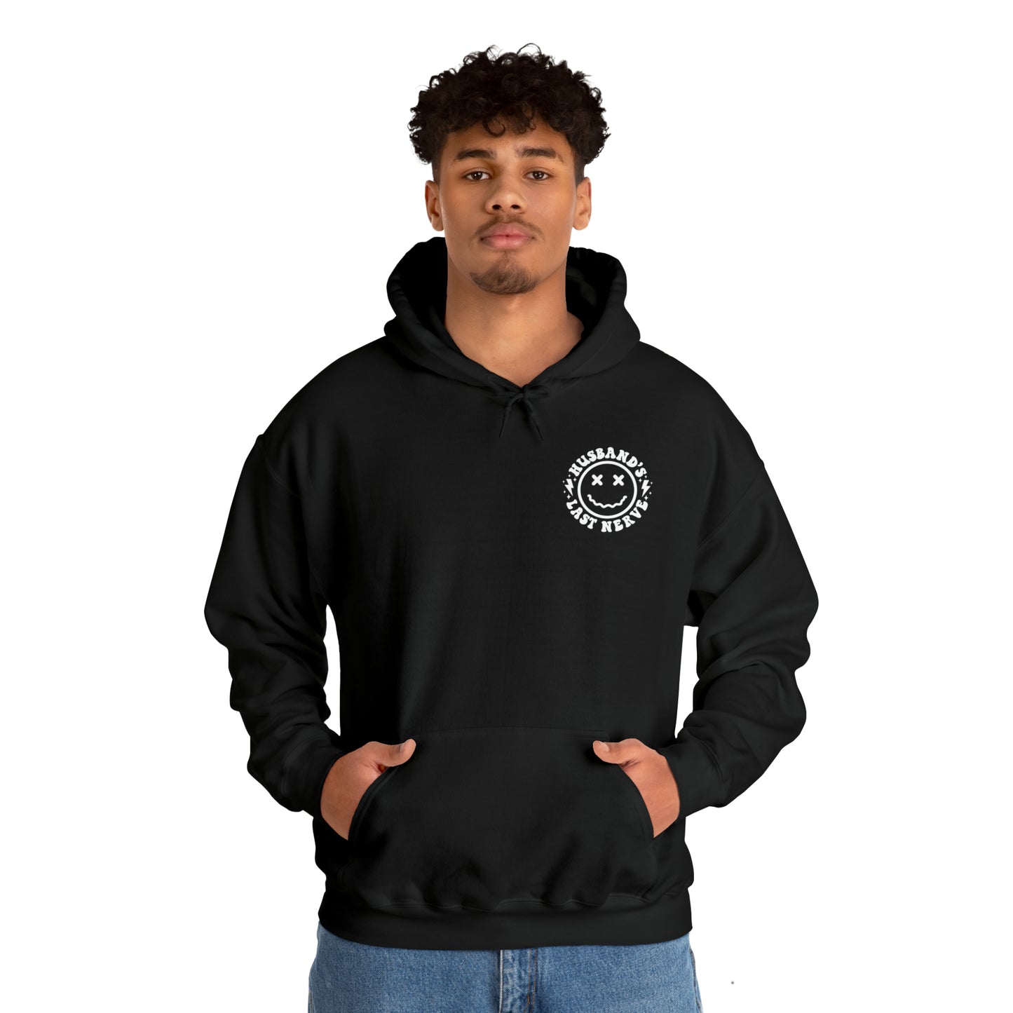 Husband's Last Nerve Hoodie - White Text