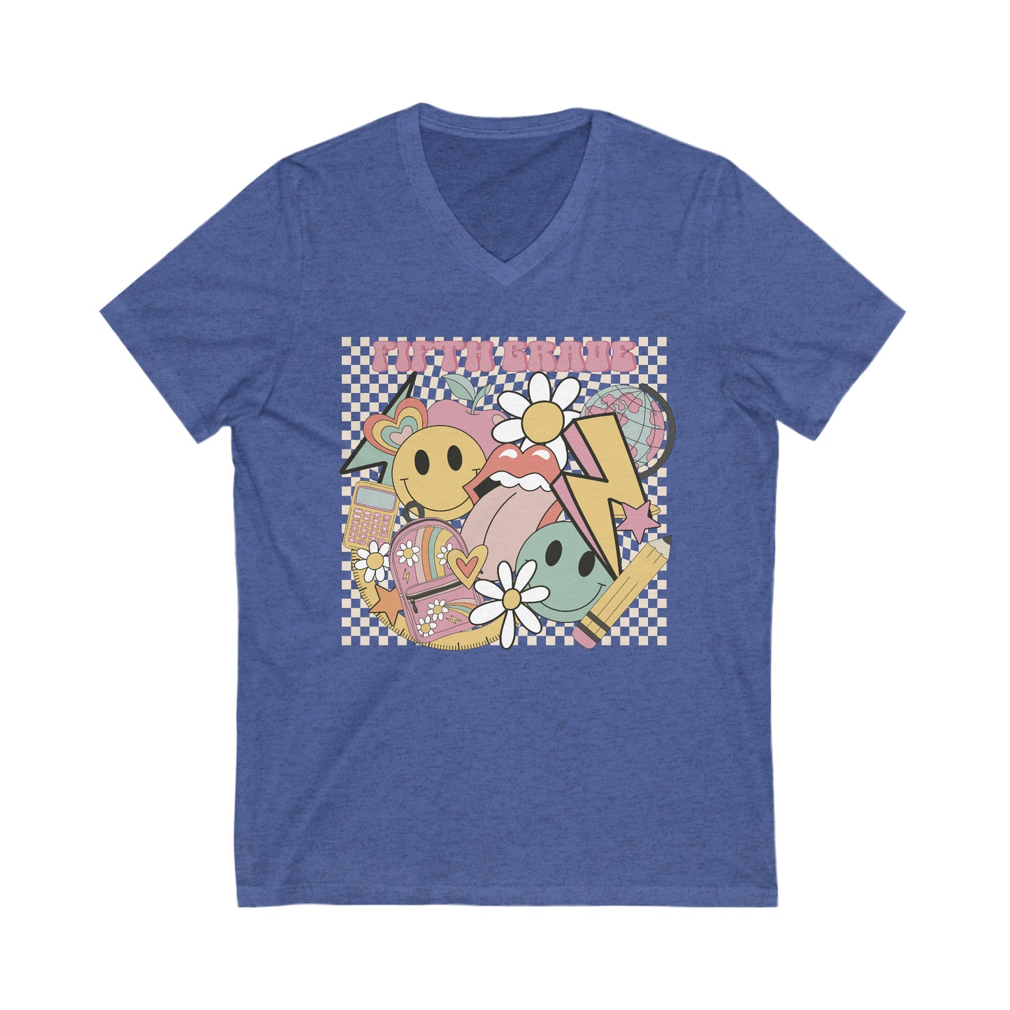 Fifth Grade Fun Teacher Unisex V-Neck Tee