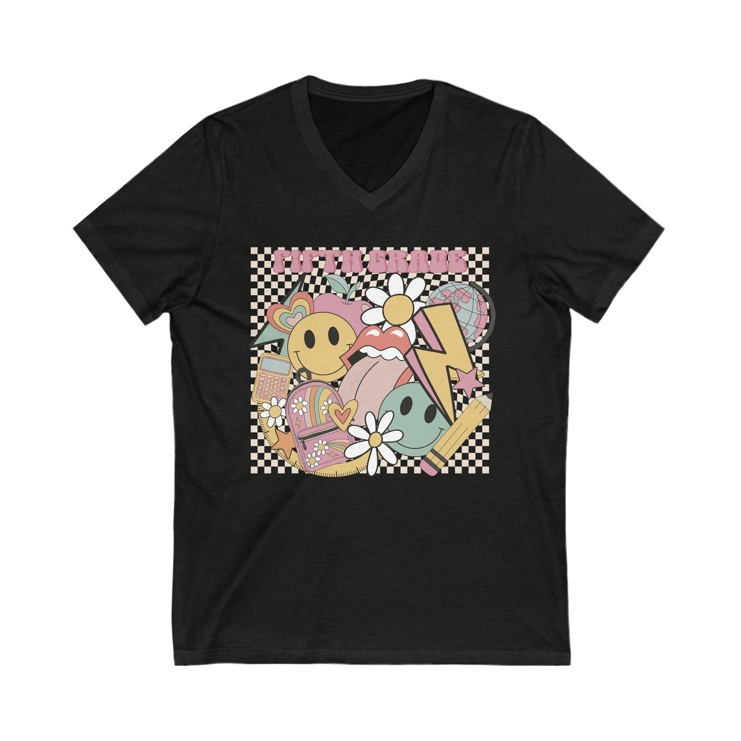 Fifth Grade Fun Teacher Unisex V-Neck Tee