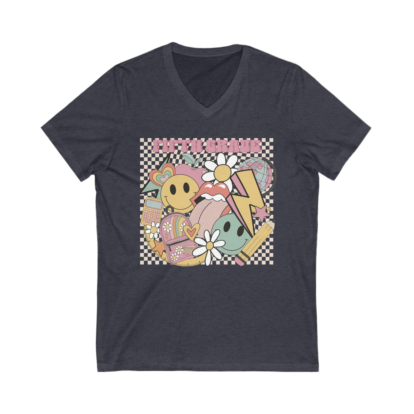 Fifth Grade Fun Teacher Unisex V-Neck Tee