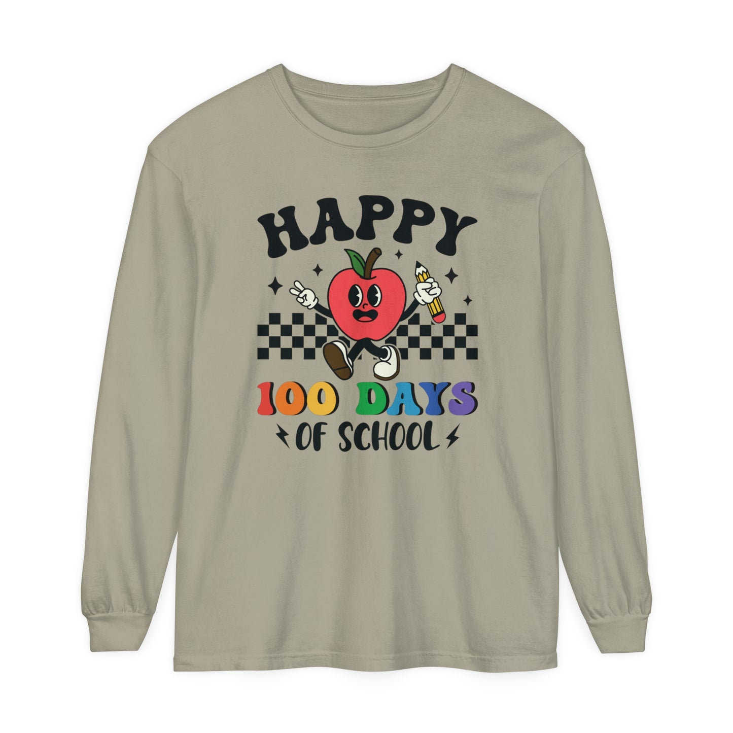 Happy 100 Days Comfort Colors Long Sleeve T-Shirt