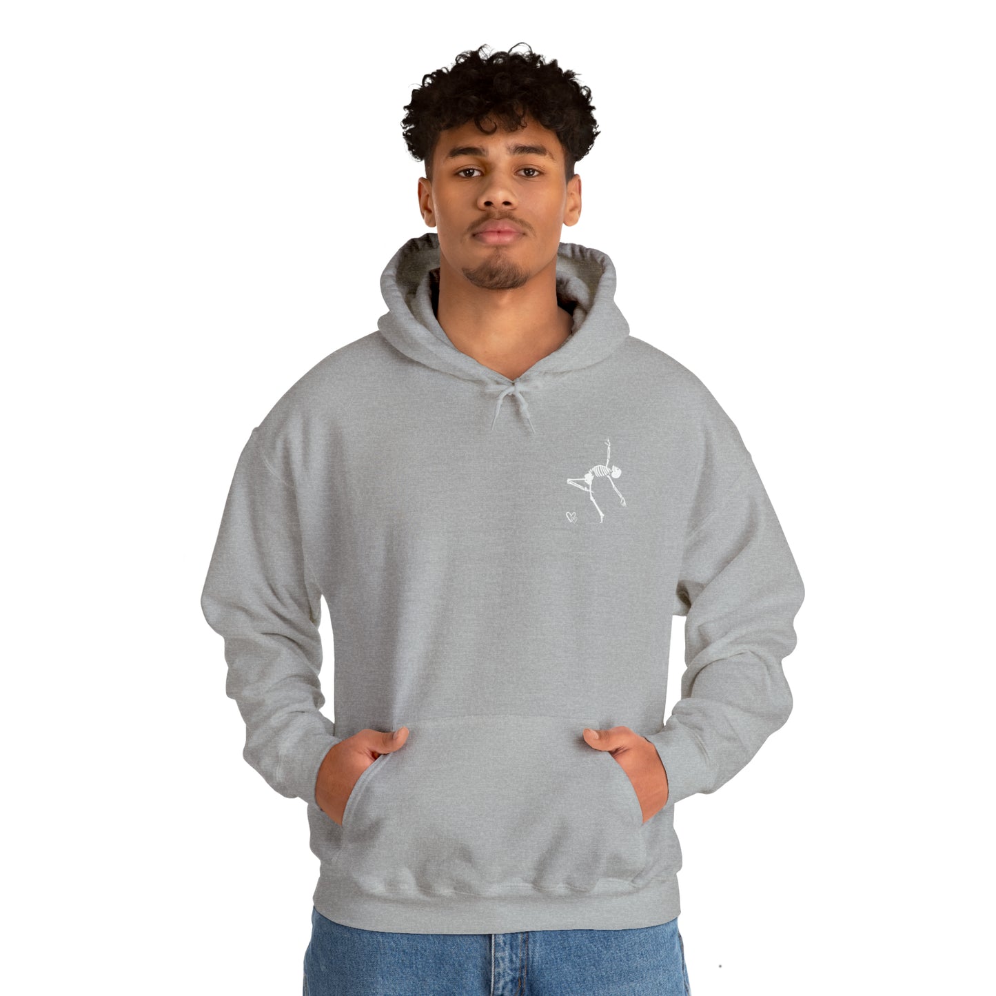 Dancing Skeleton Hoodie- Dancing Skeleton Front- Multi -Dancing Skeleton Back, Mutliple Color Options, Unisex Heavy Blend™ Hooded Sweatshirt